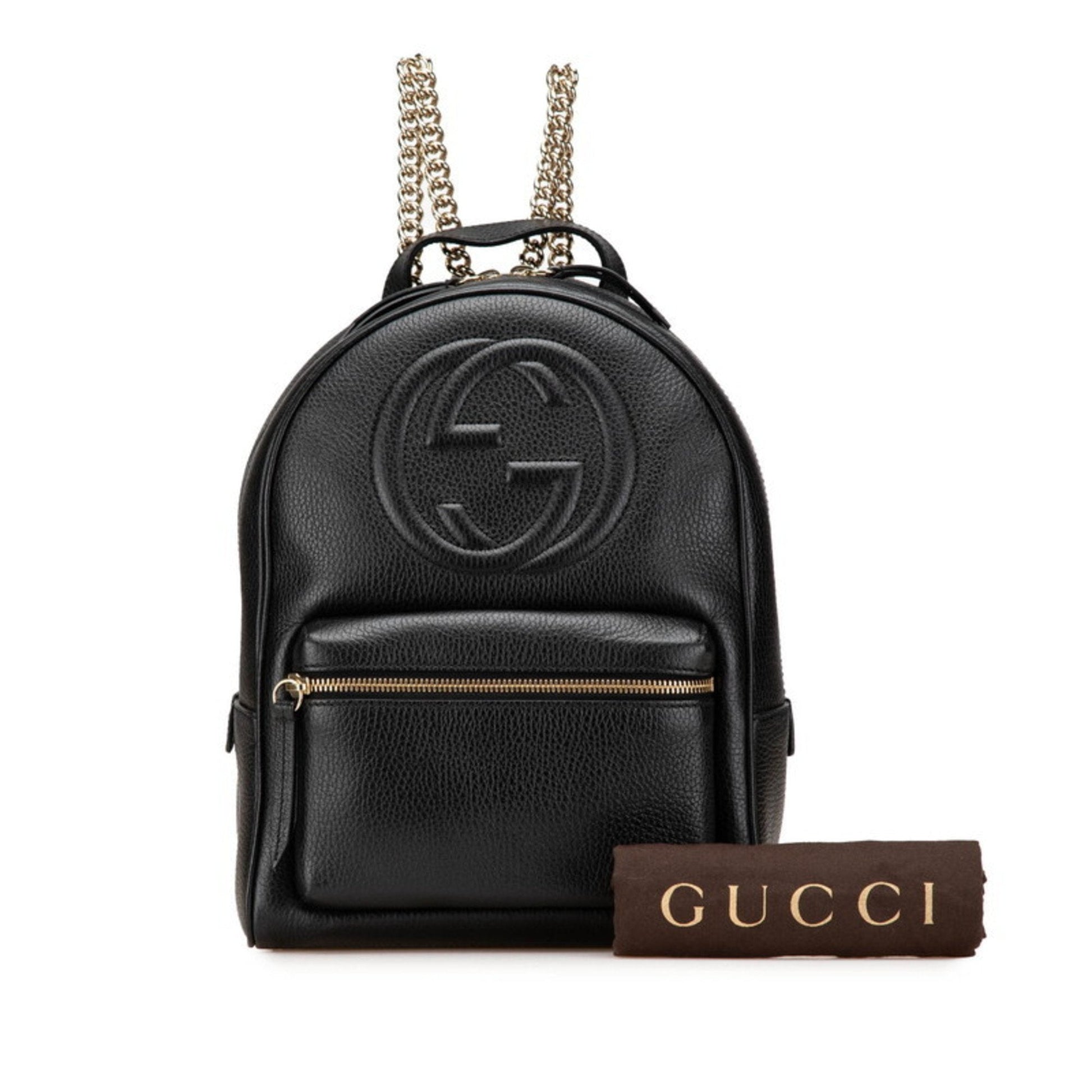 Gucci Black Leather Backpack