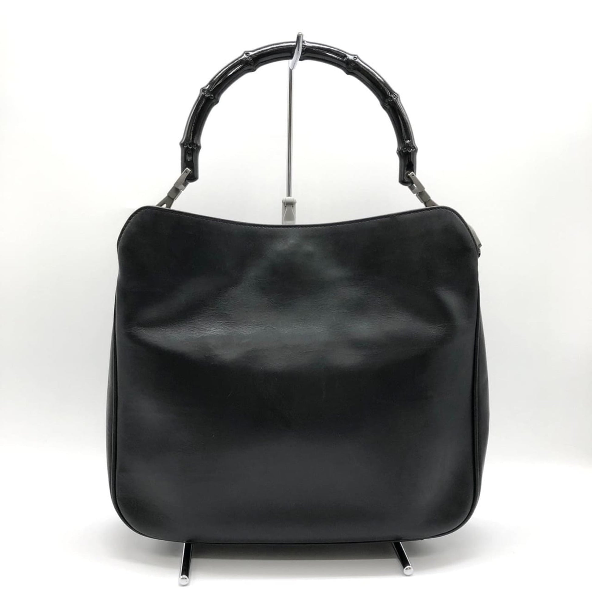 Gucci Black Bamboo Leather Handbag Shoulder Bag