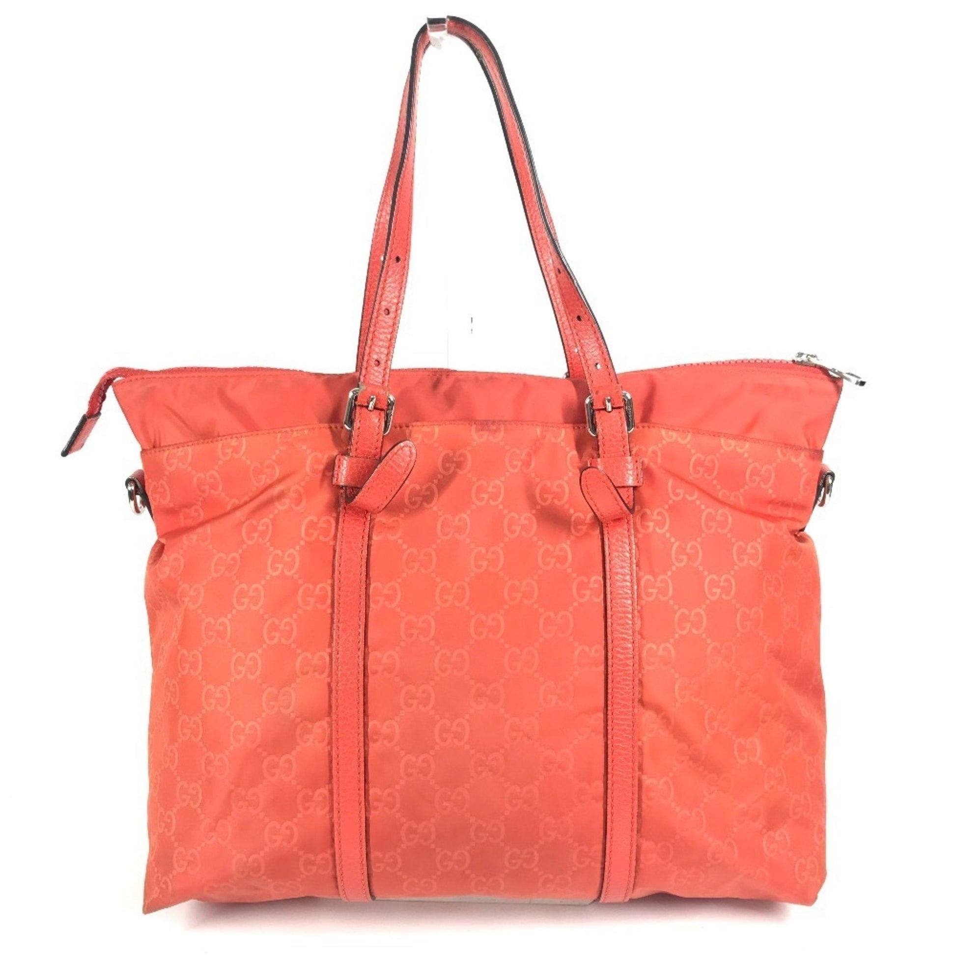 Gucci Orange Nylon Handbag Shoulder Bag Tote Bag
