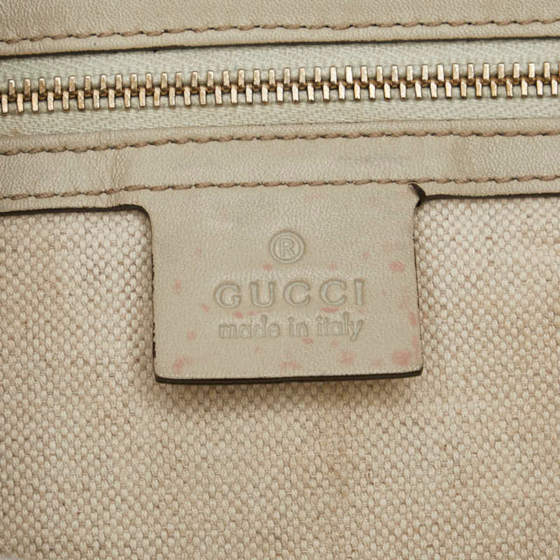 Gucci Gg Canvas Beige Gg Canvas Leather Shoulder Bag Tote Bag