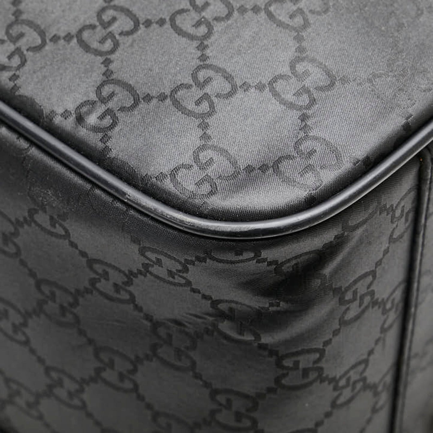 Gucci Black Nylon Leather Boston Bag