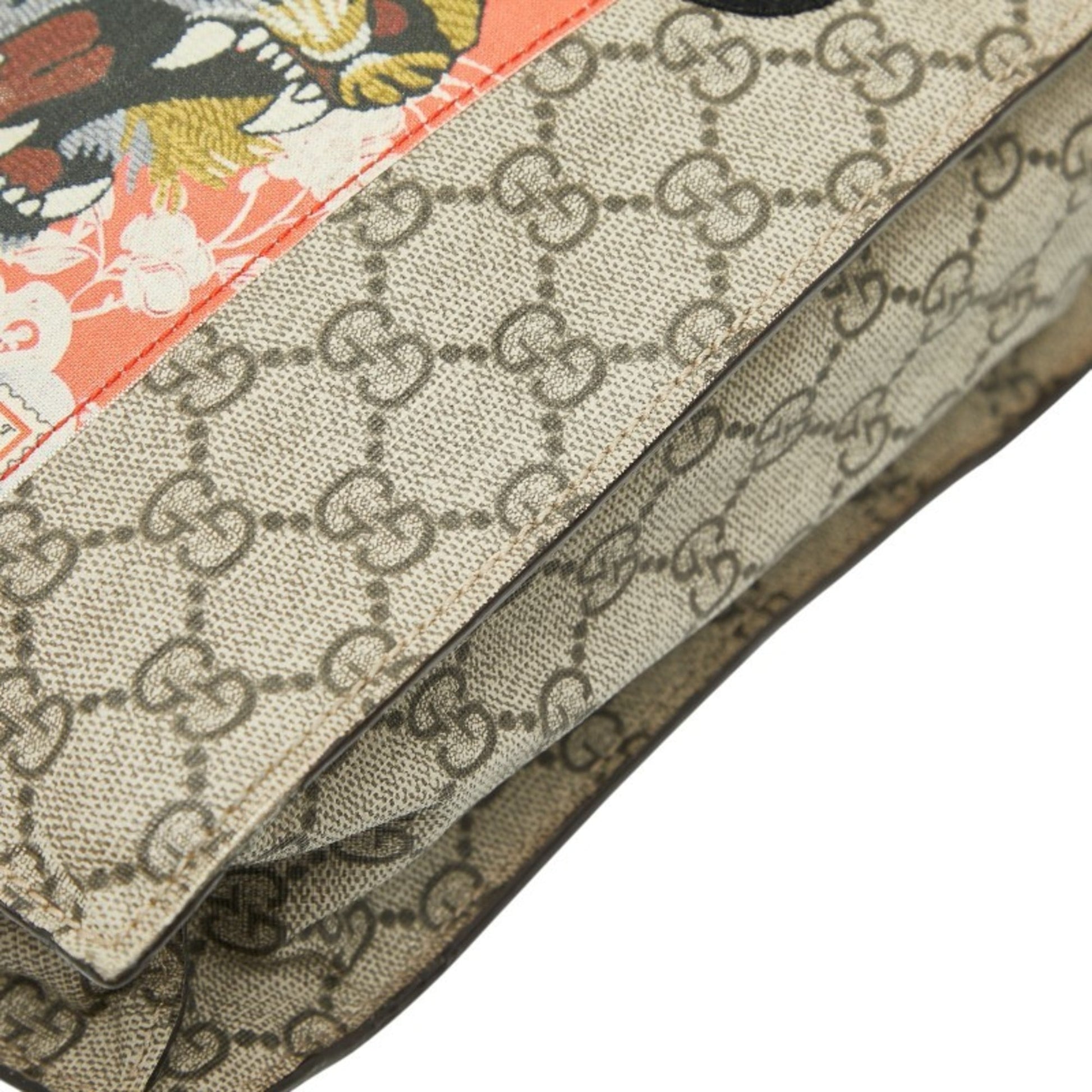 Gucci Beige Multi-Color Pvc Leather Shoulder Bag Tote Bag