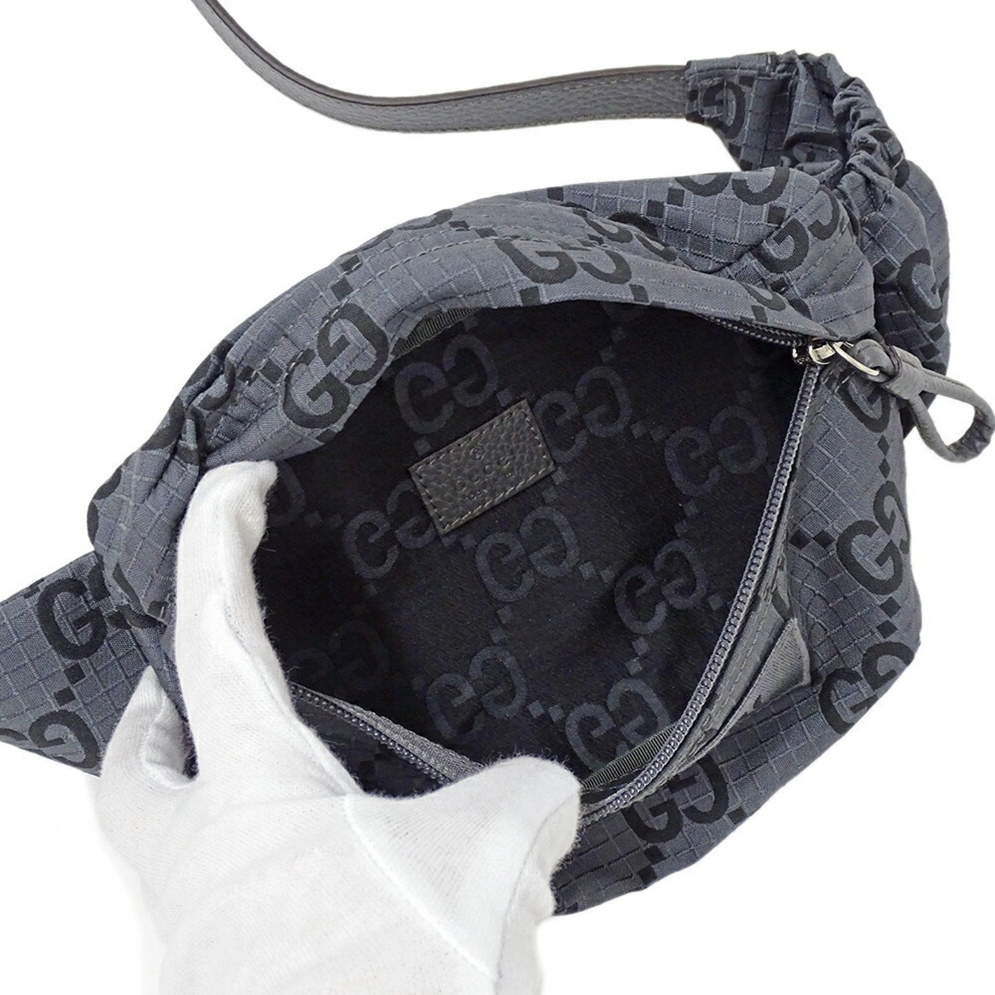 Gucci Black Gray Polyester Sling Bag