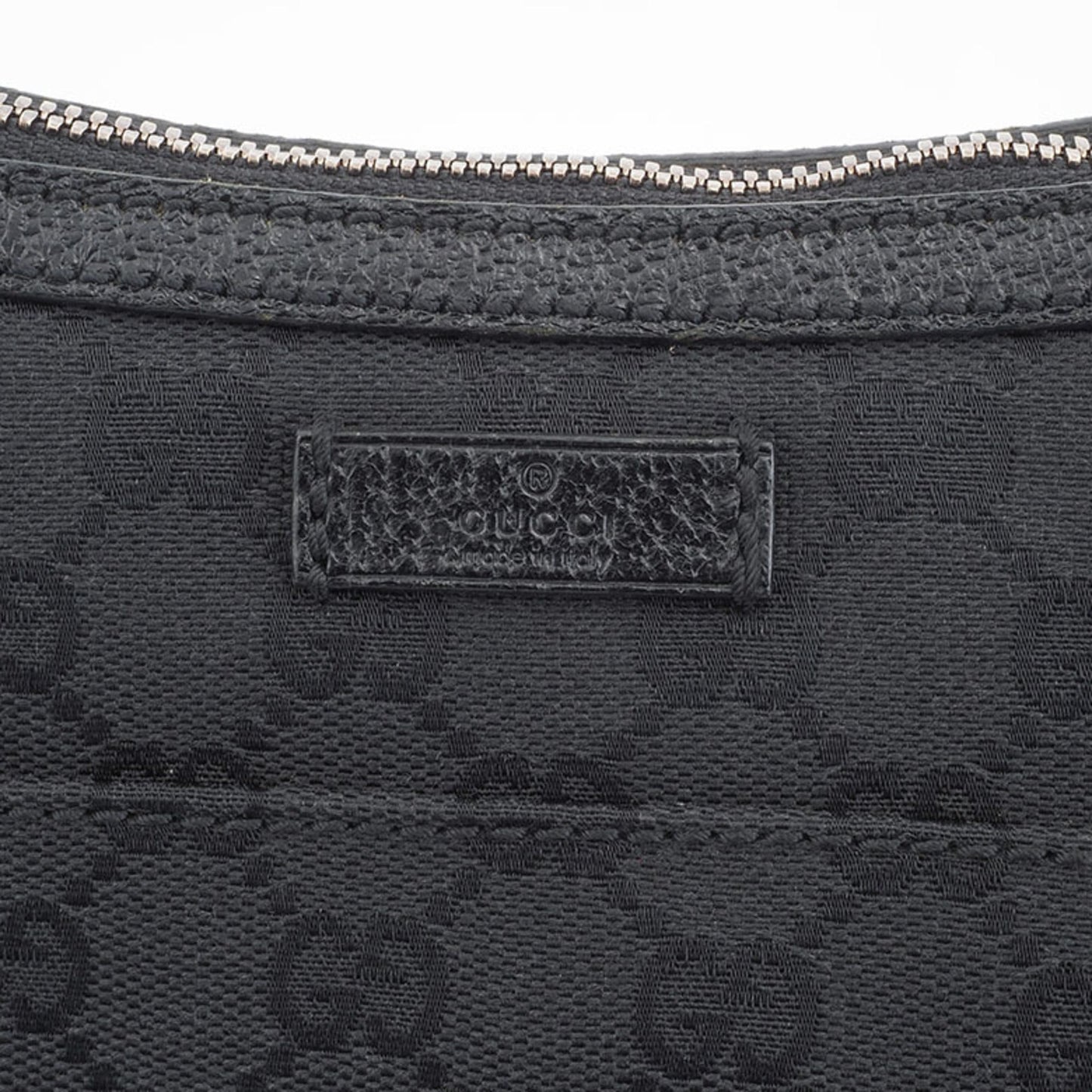 Gucci Gg Canvas Black Canvas Leather Shoulder Bag