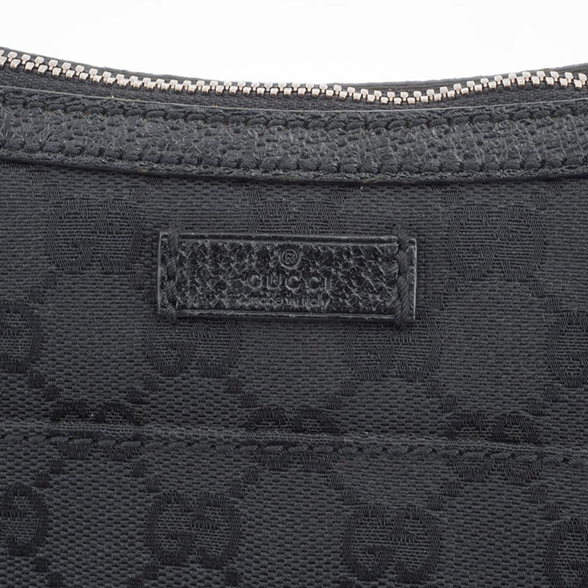 Gucci Gg Canvas Black Canvas Leather Shoulder Bag