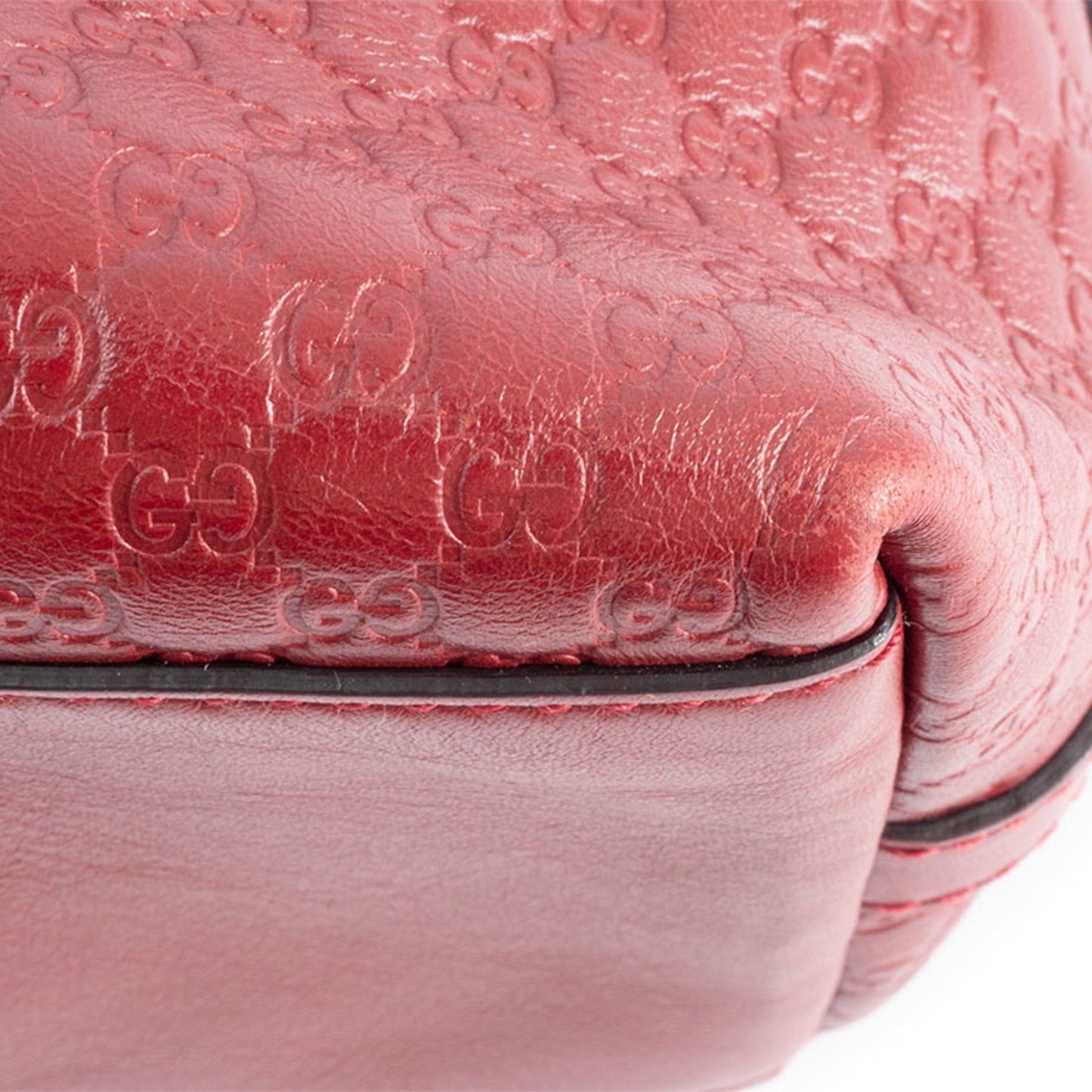 Gucci Microguccissima Red Color Leather Shoulder Bag