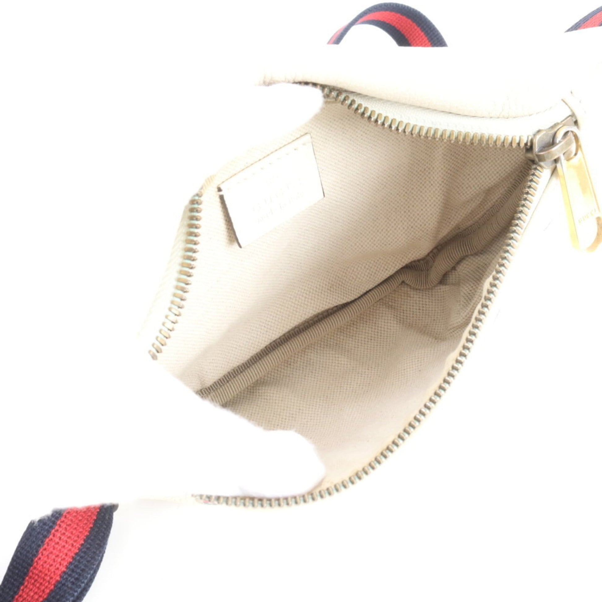 Gucci White Leather Pouch Sling Bag