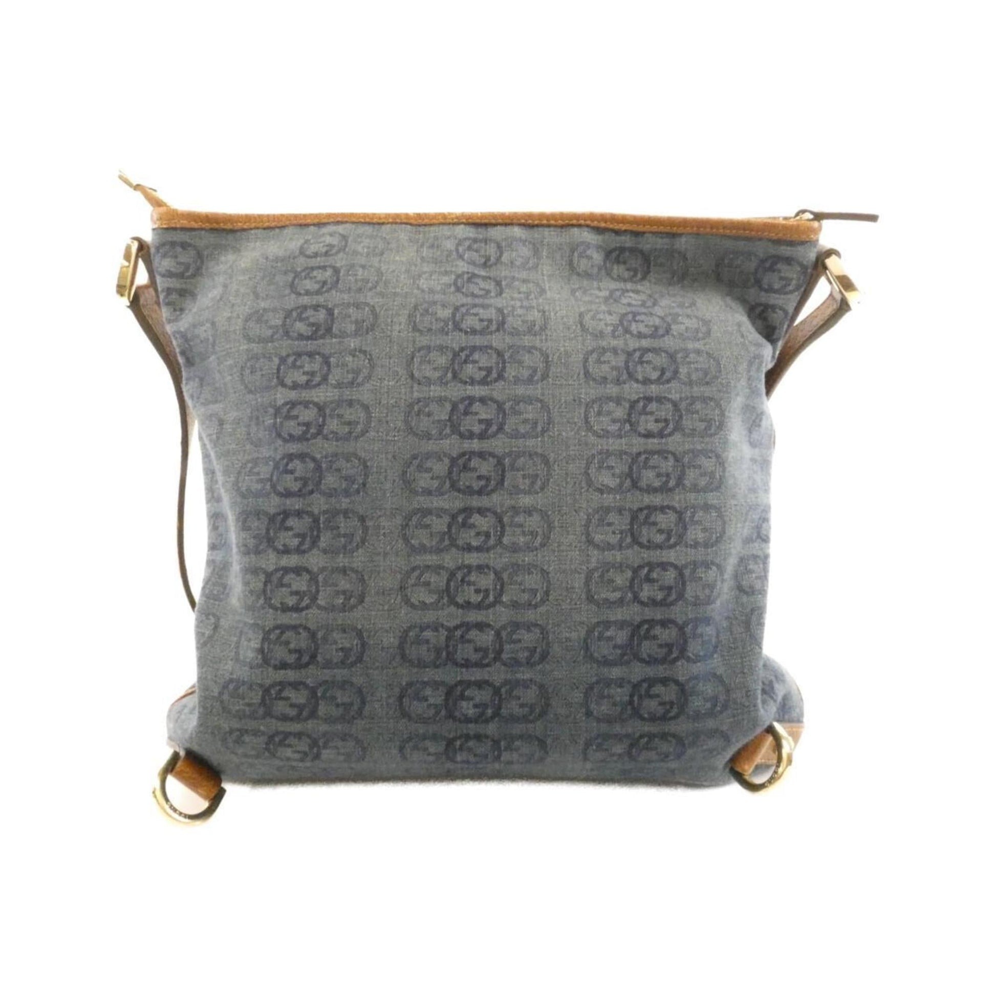 Gucci Dark Blue Canvas Shoulder Bag
