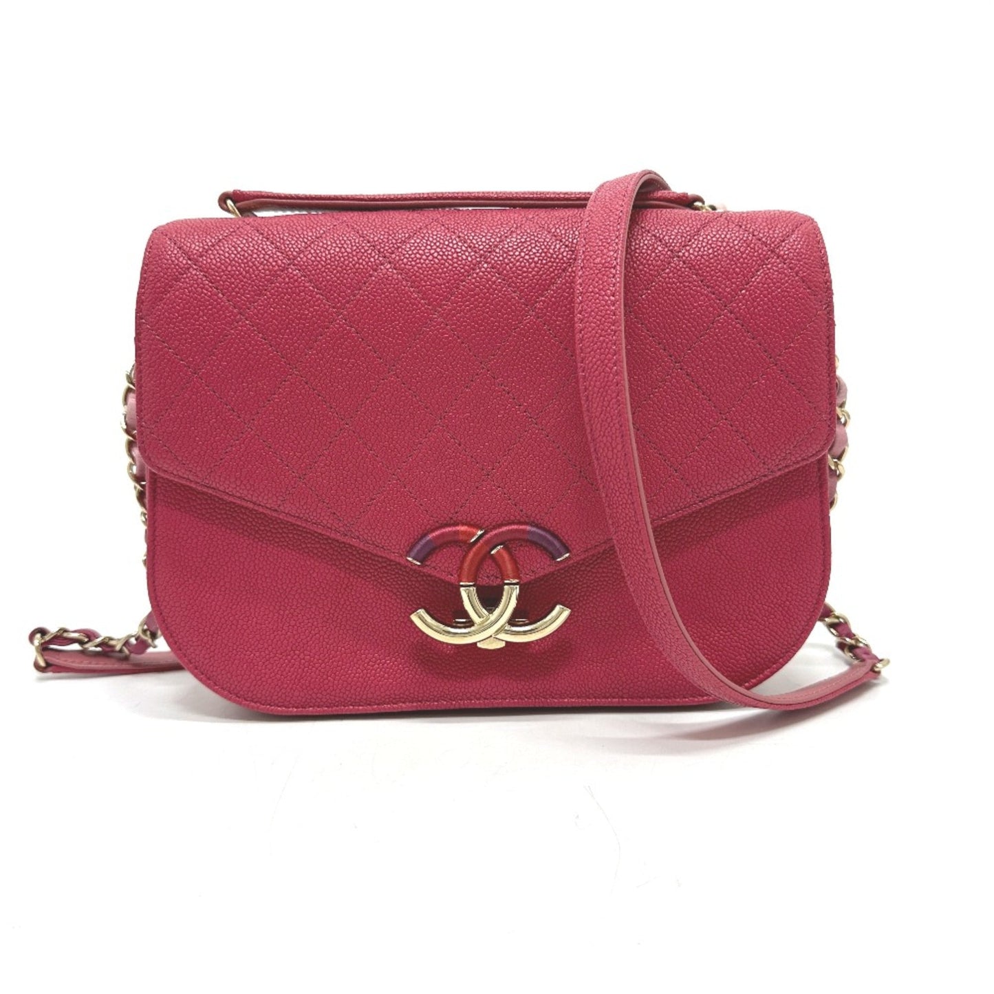 Chanel CC Mark CC Bag 2WAY Chain Shoulder Bag Pink Based GoldHardware
