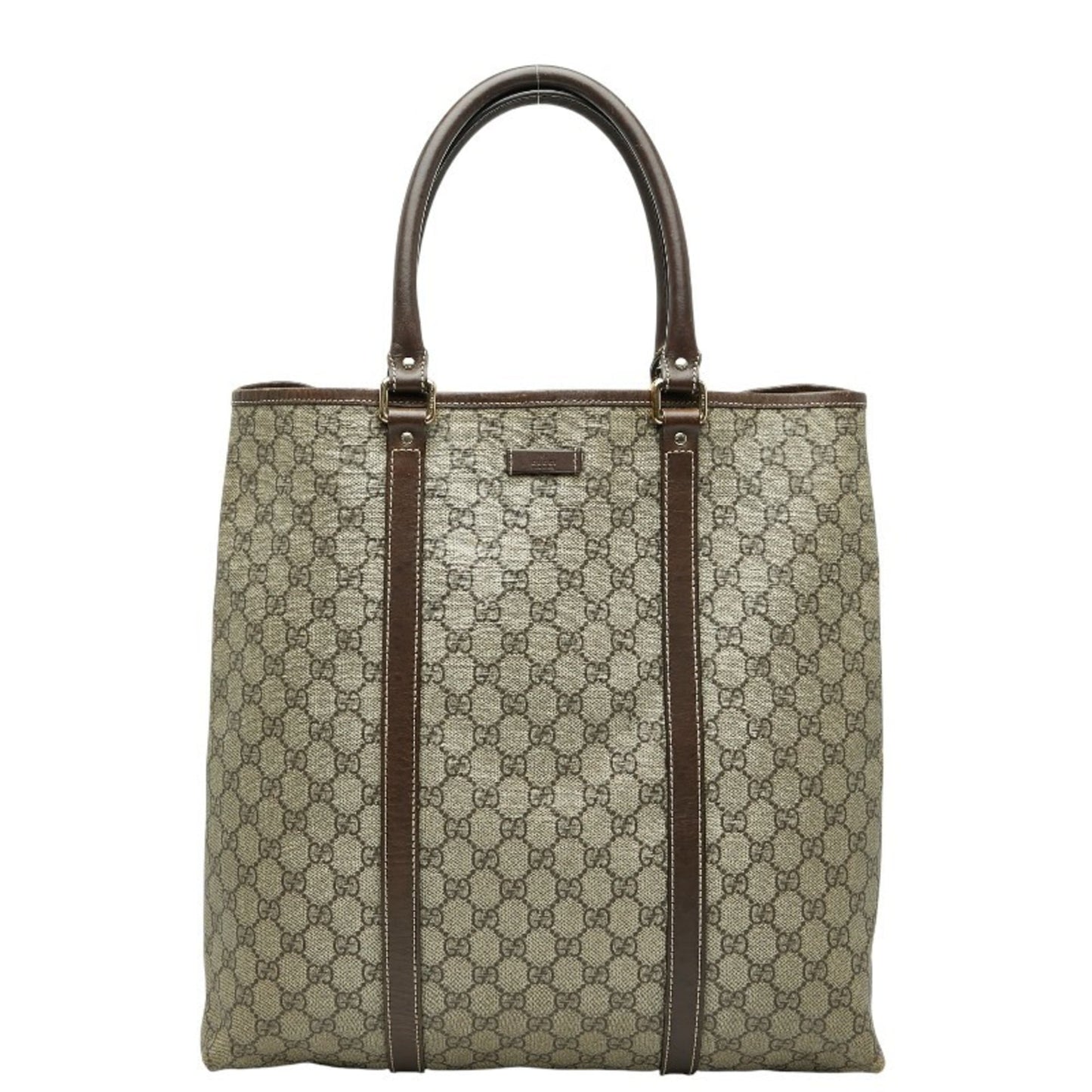 Gucci Beige Brown Pvc Leather Tote Bag