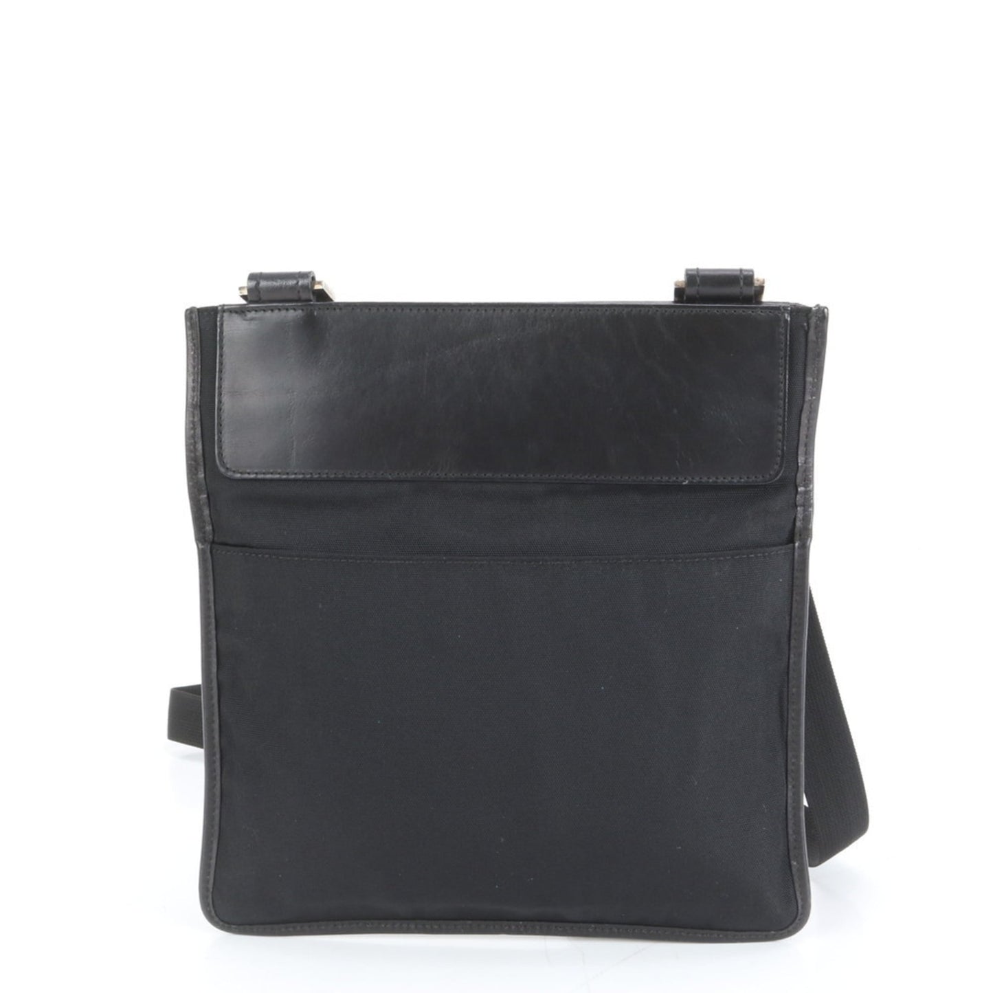 Gucci Black Leather Nylon Shoulder Bag