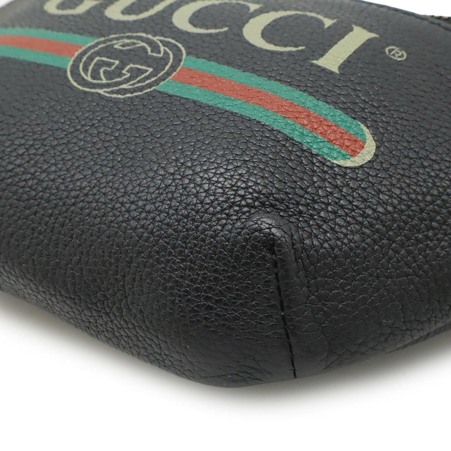 Gucci Black Green Red Color Leather Fanny Pack