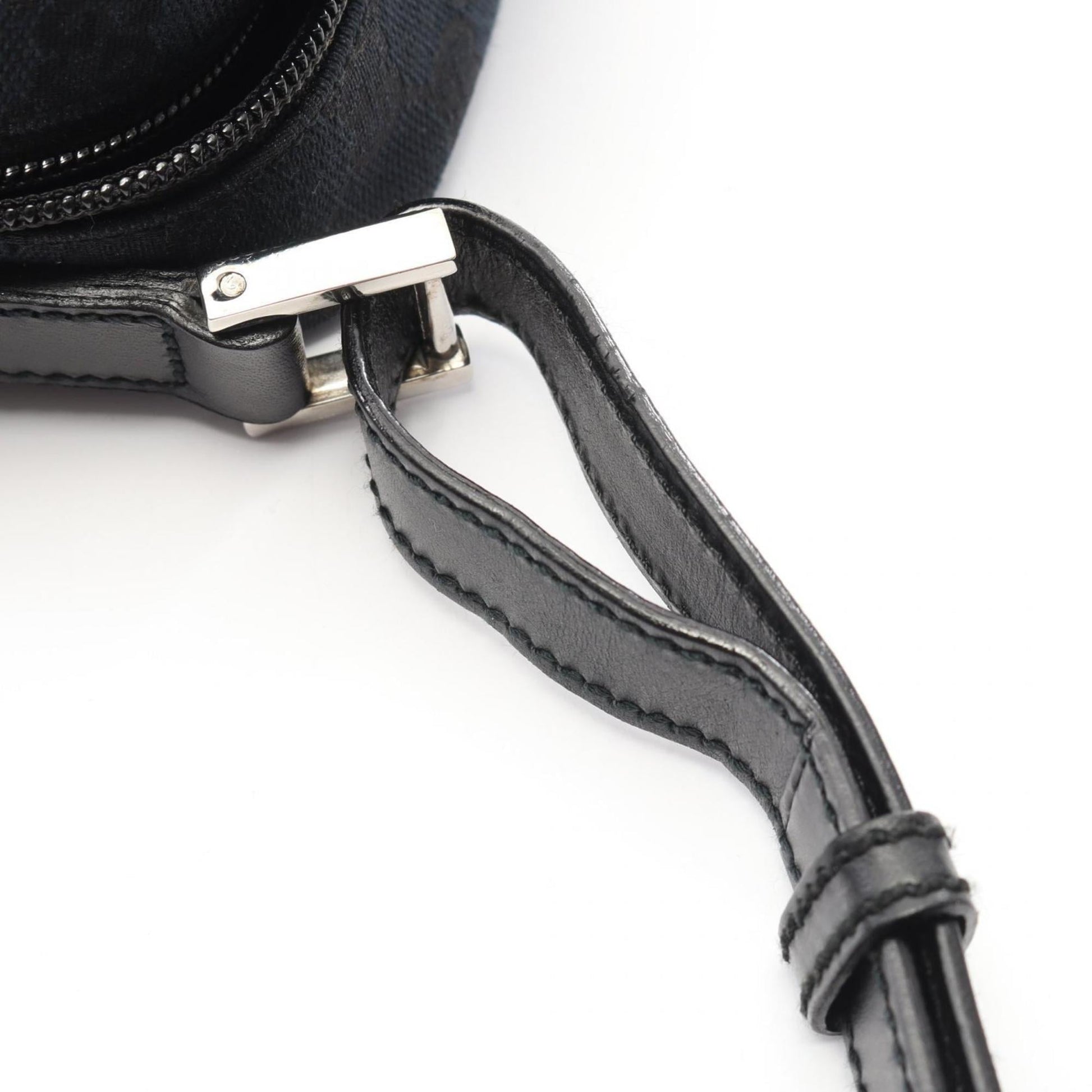 Gucci Black Canvas Leather Shoulder Bag