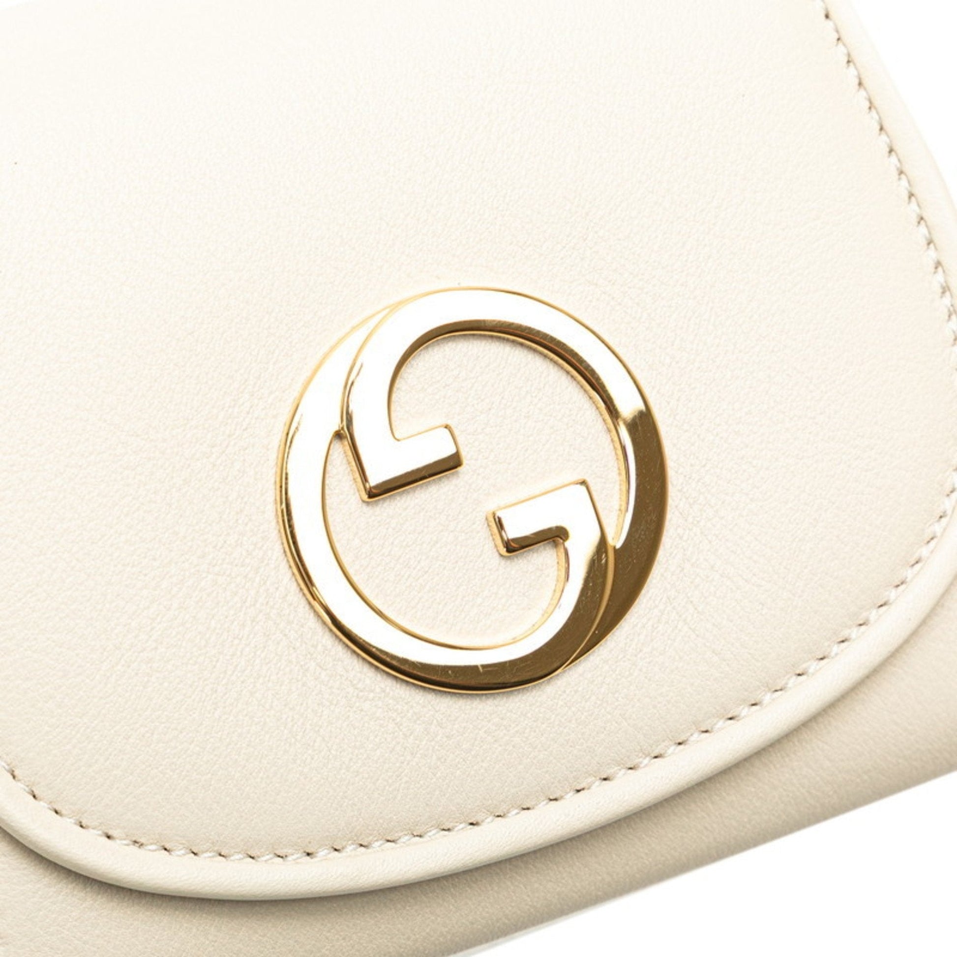 Gucci Gold Ivory Leather Shoulder Bag