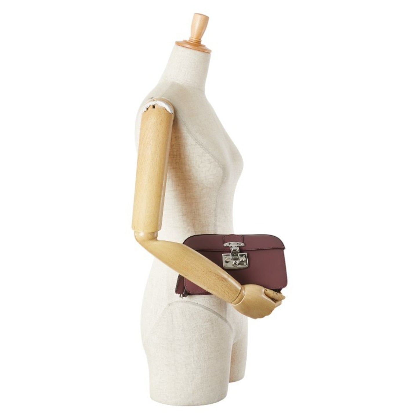 Gucci Wine Leather Clutch Bag