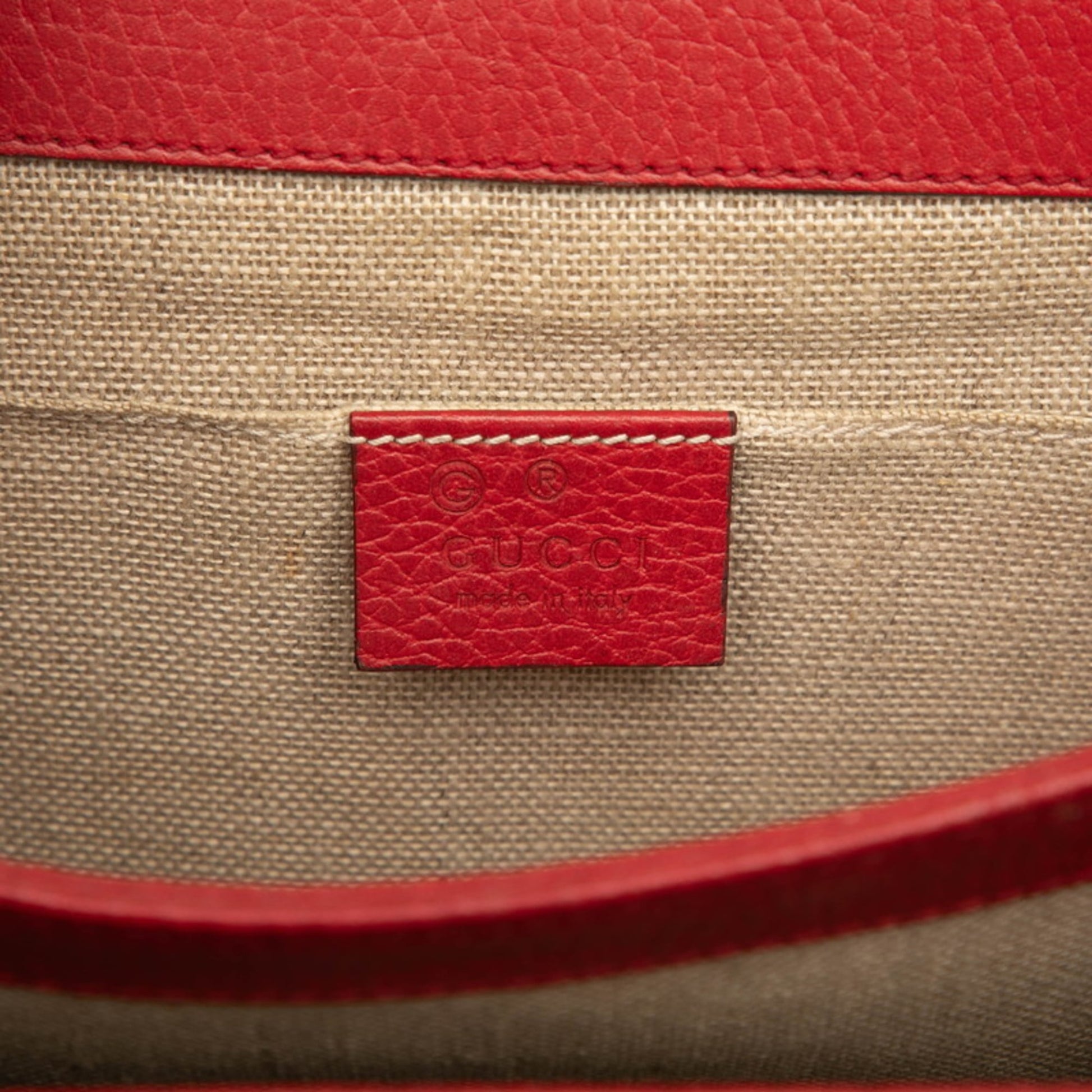 Gucci Red Color Leather Shoulder Bag