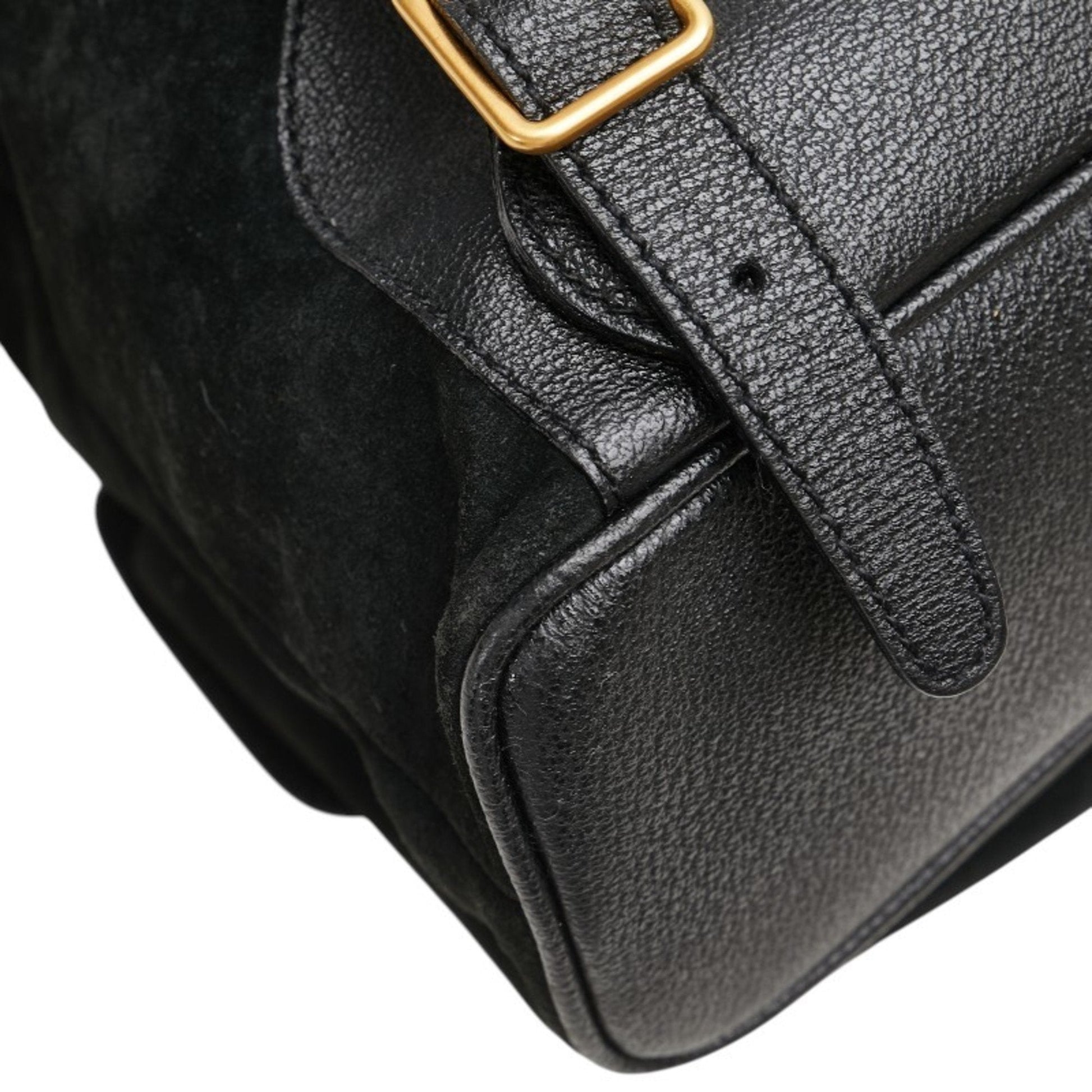 Gucci Bamboo Black Suede Leather Backpack