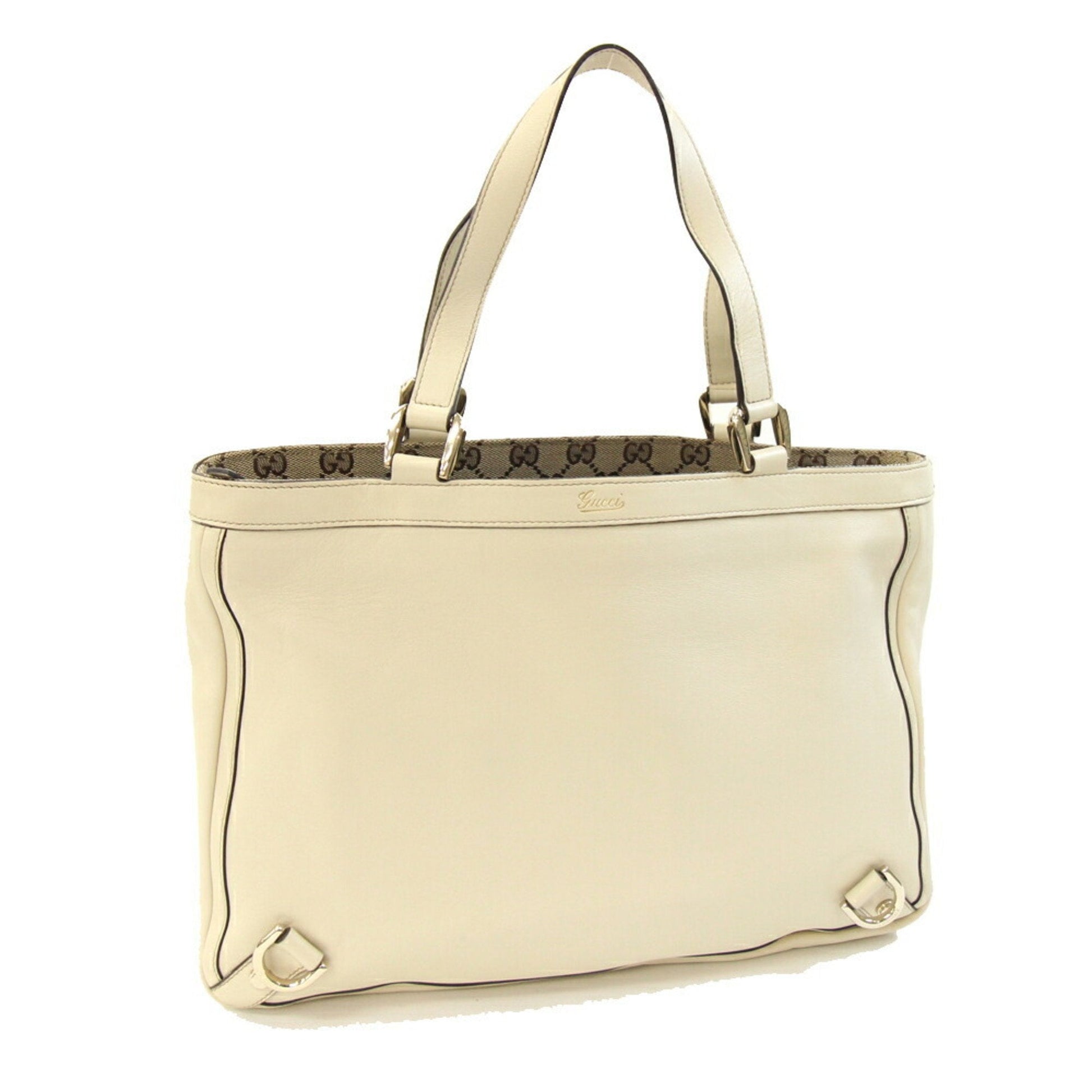 Gucci Abbey Ivory Leather Tote Bag