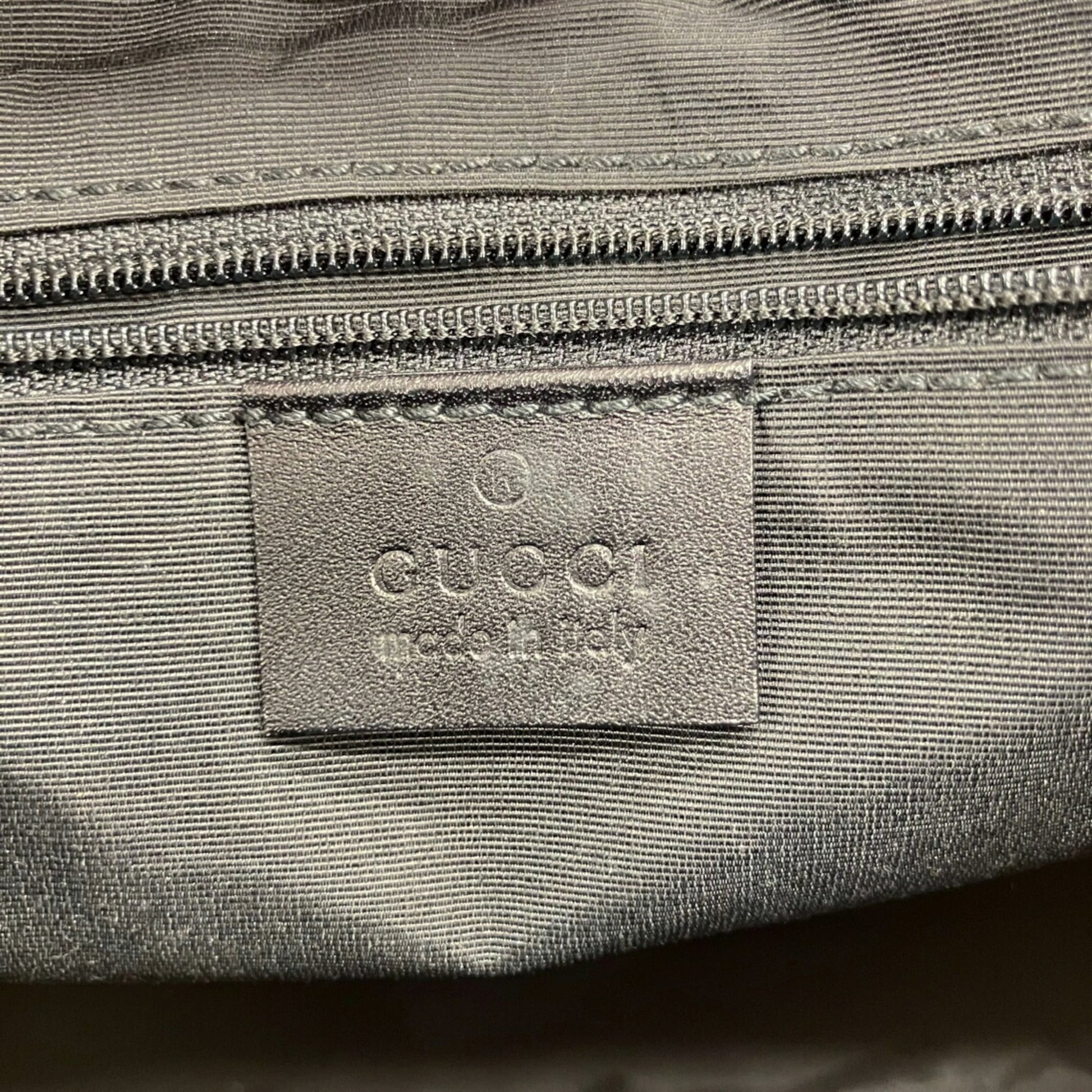 Gucci Black Canvas Leather Handbag