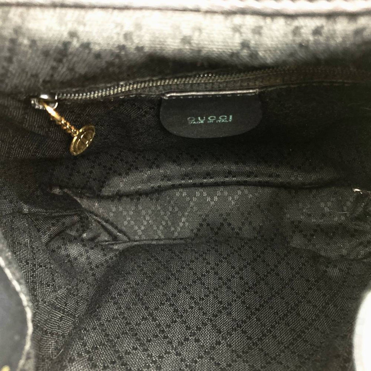 Gucci Black Leather Bamboo Backpack