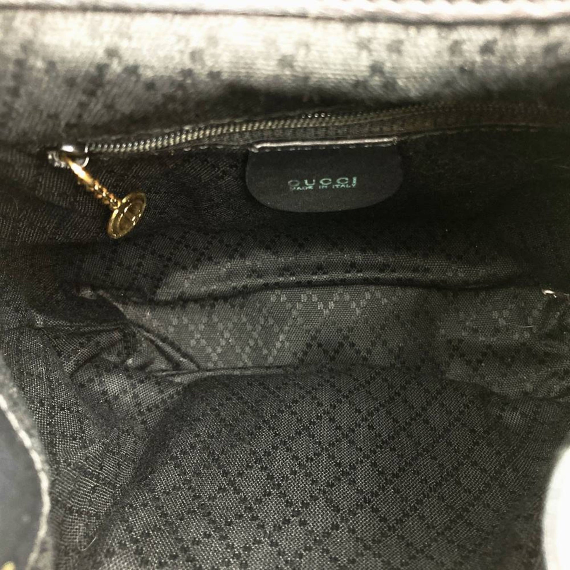 Gucci Black Leather Bamboo Backpack