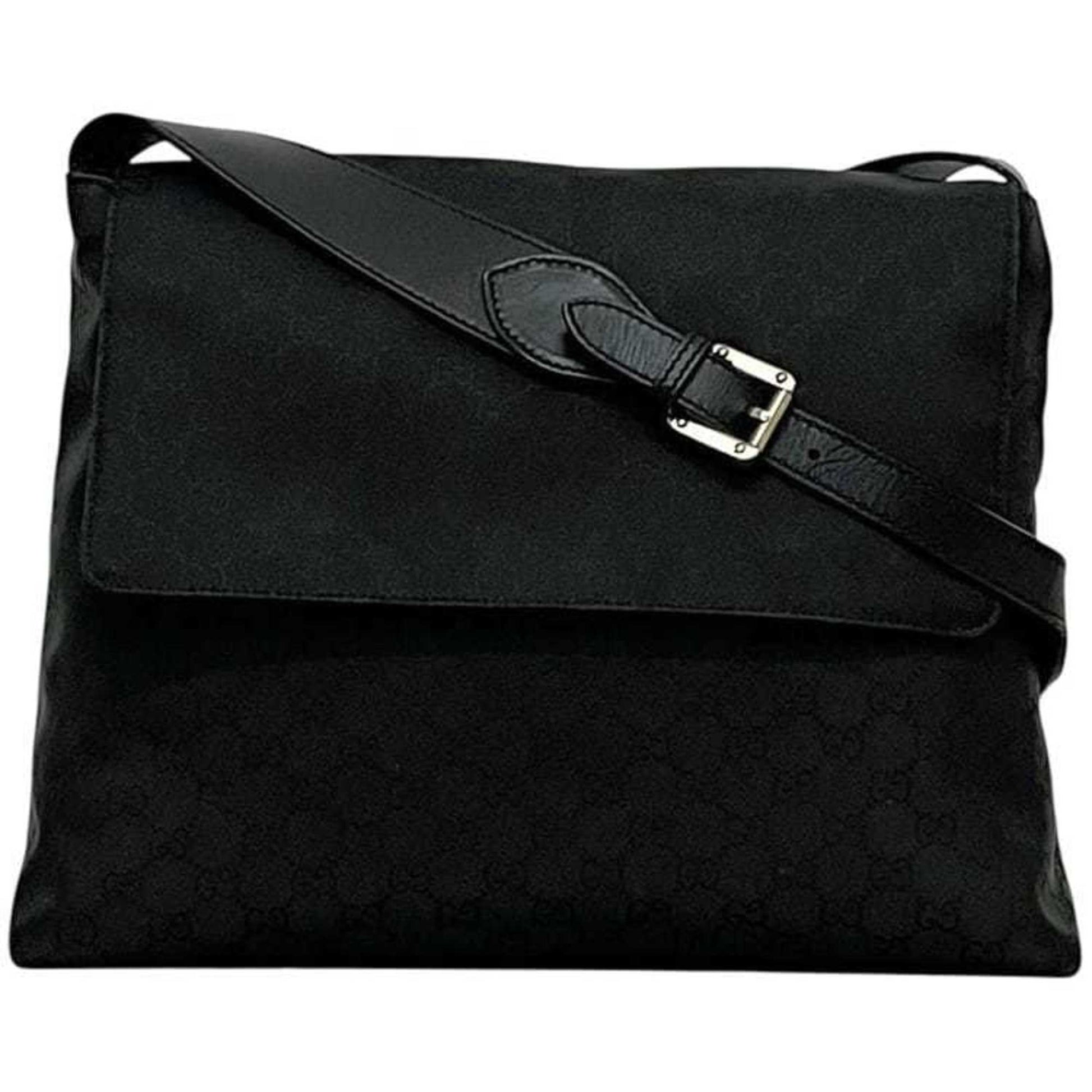 Gucci Black Nylon Leather Shoulder Bag