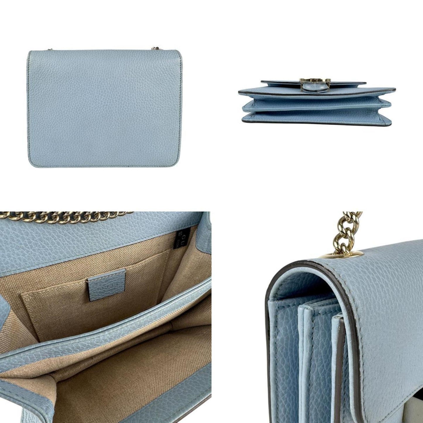 Gucci Light Blue Leather Shoulder Bag