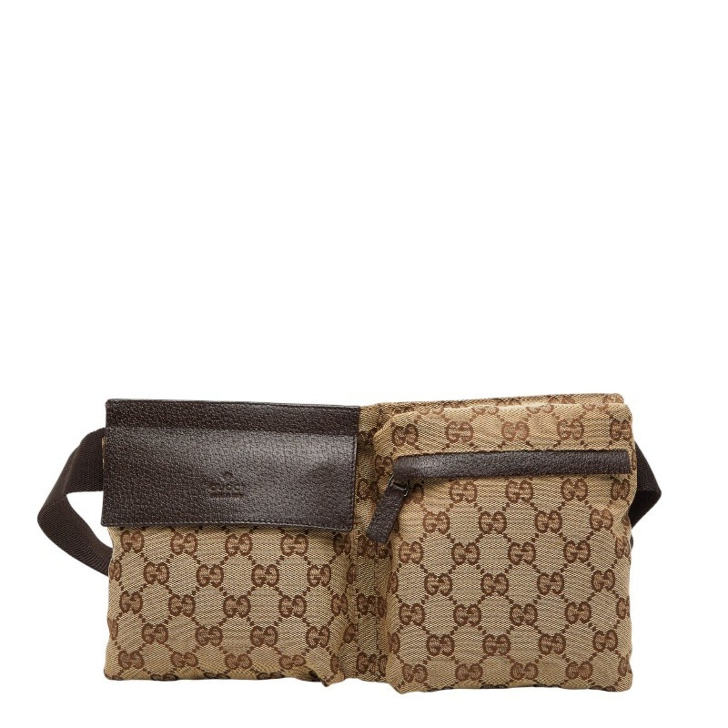 Gucci Gg Canvas Beige Brown Gg Canvas Leather Sling Bag