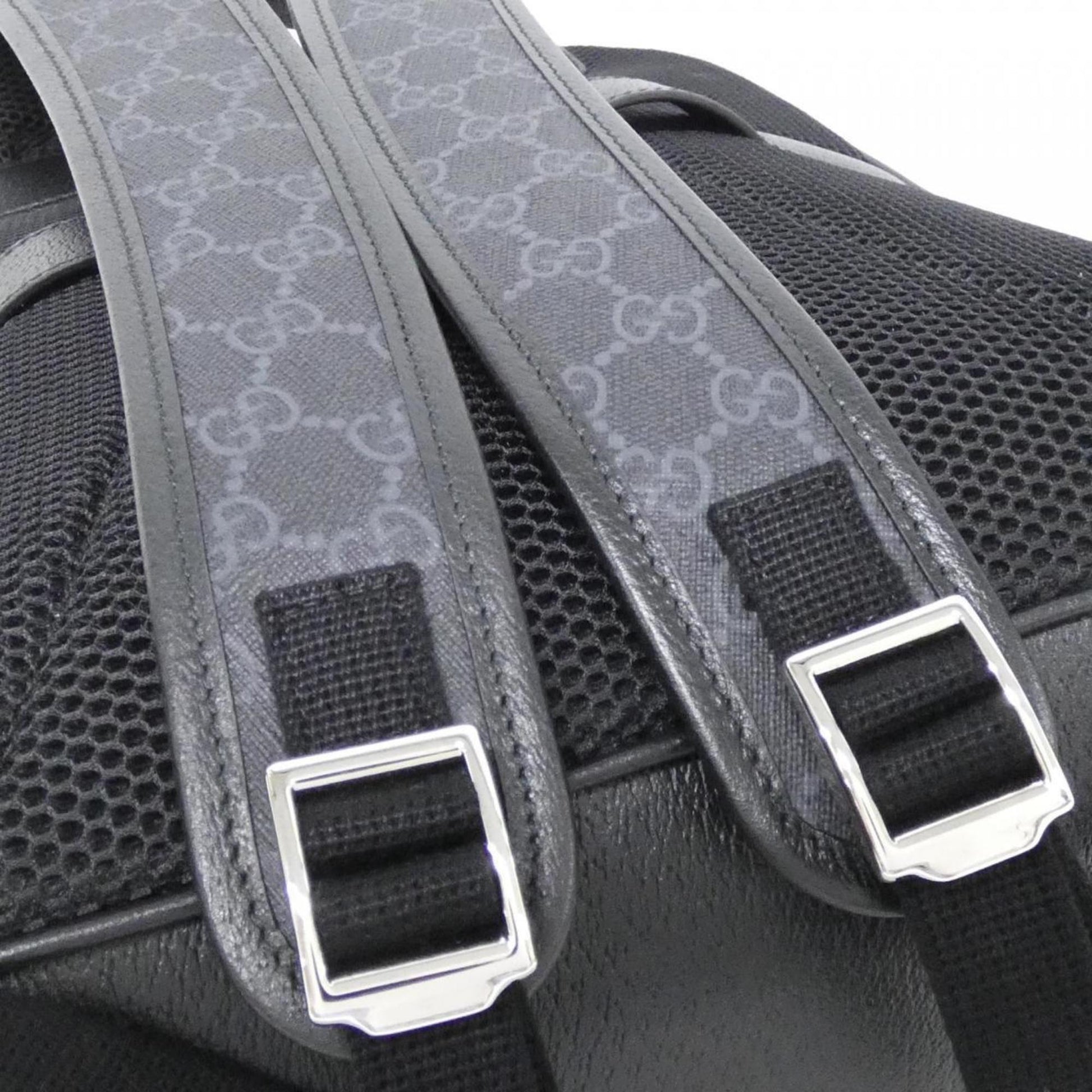 Gucci Black Gg Supreme Leather Backpack