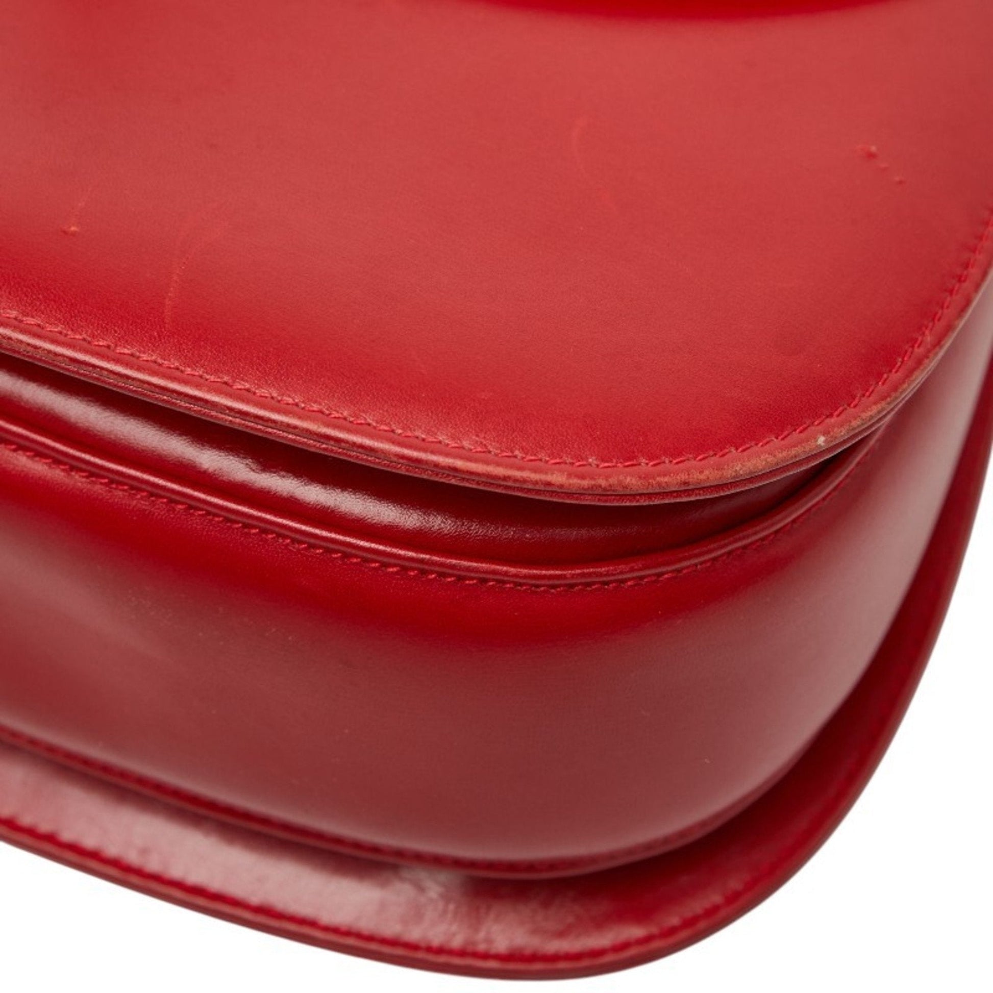 Gucci Bamboo Red Color Leather Handbag Shoulder Bag