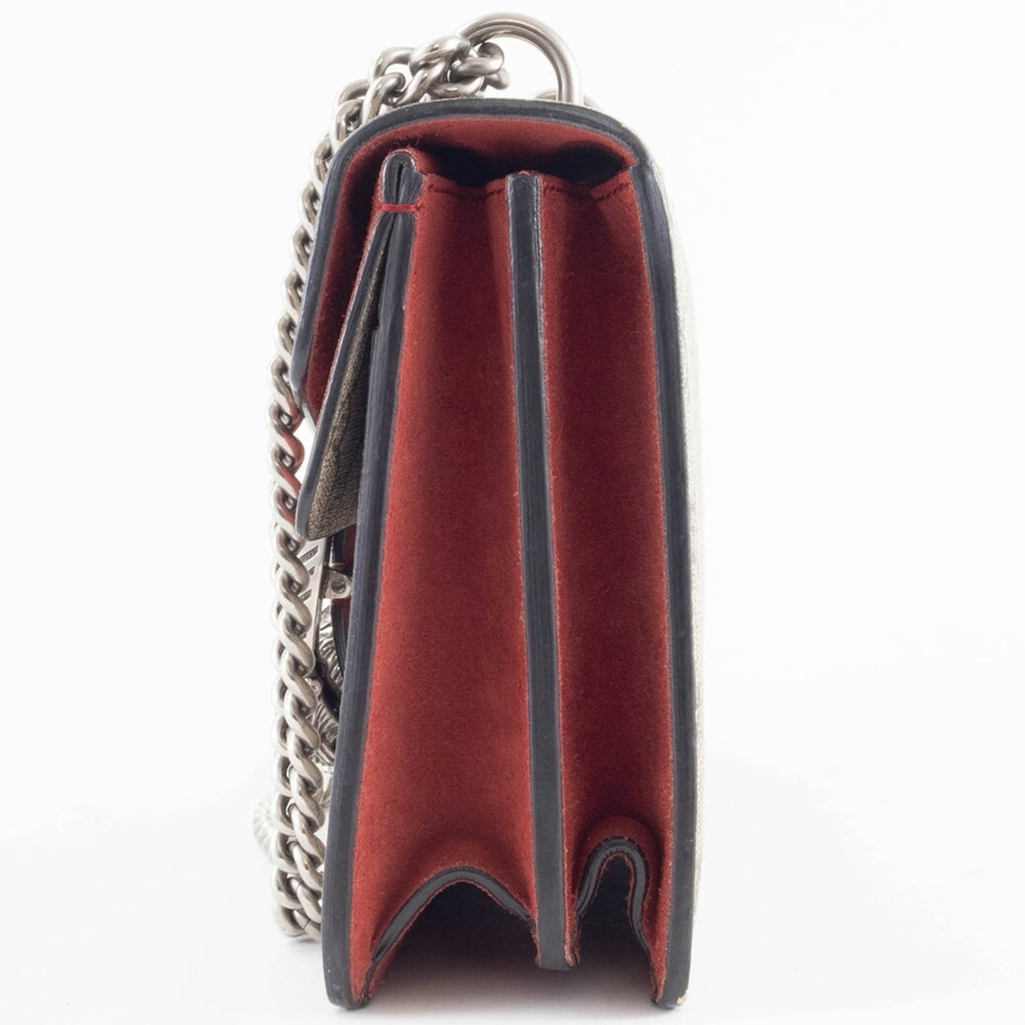 Gucci Beige Red Color Gg Supreme Leather Shoulder Bag