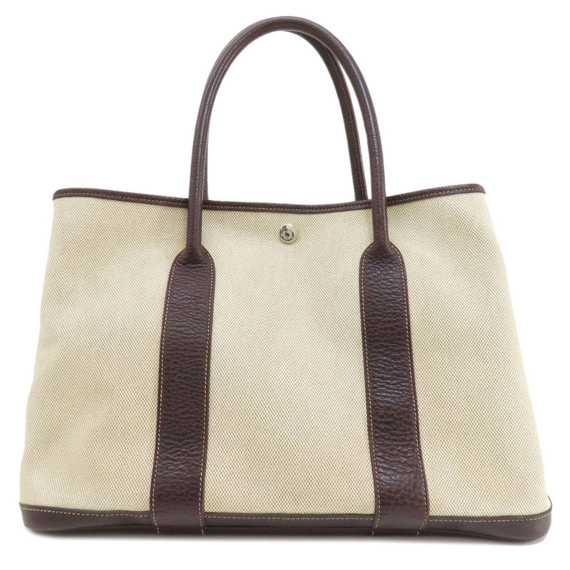 Hermes Marron Toile Tote Bag