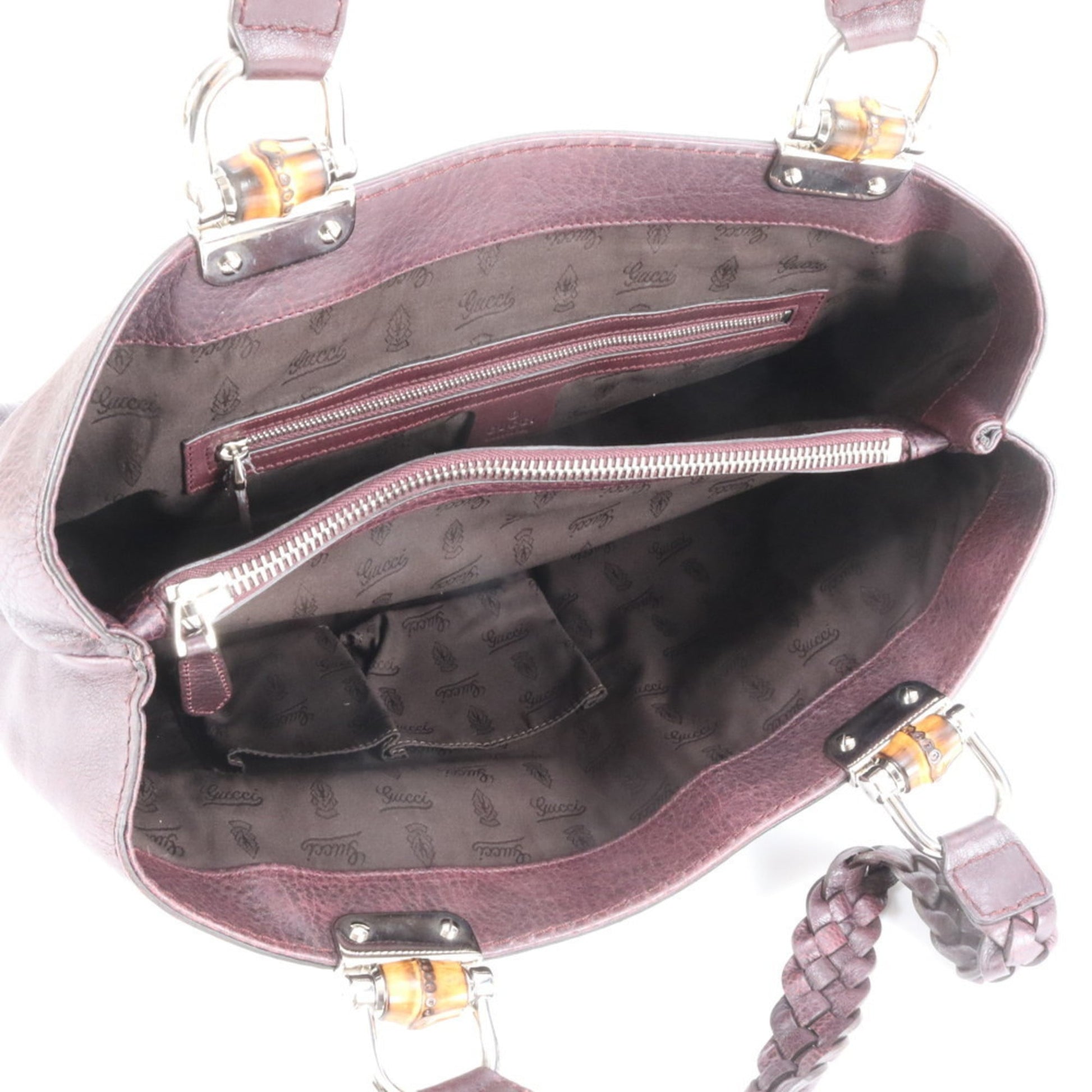 Gucci Purple Leather Tote Bag