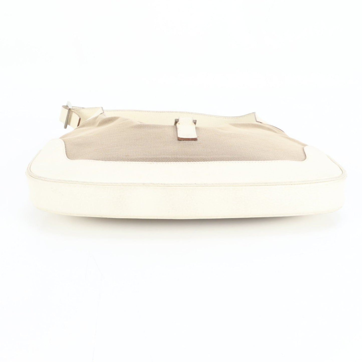 Gucci Beige Leather Canvas Shoulder Bag