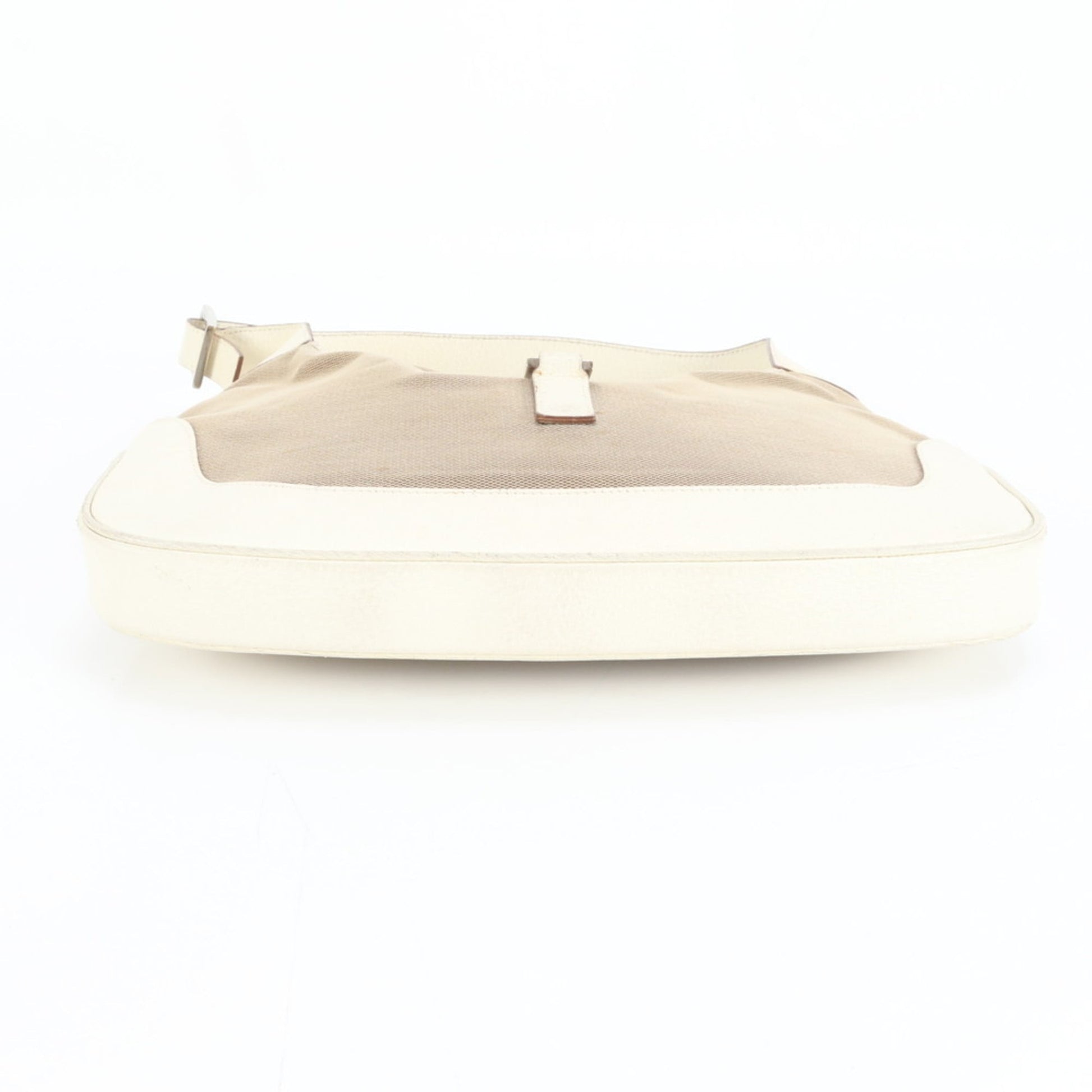 Gucci Beige Leather Canvas Shoulder Bag