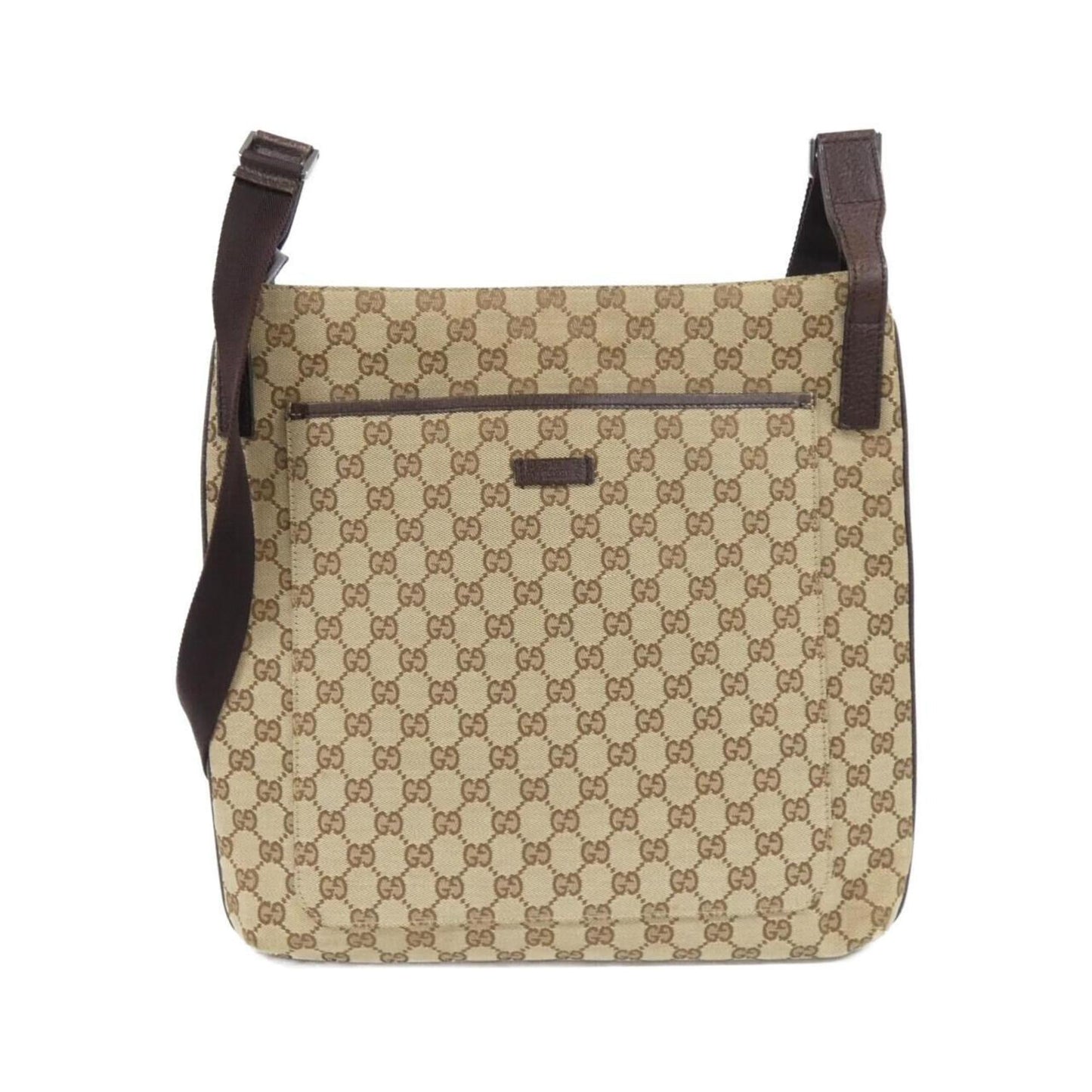 Gucci Gg Canvas Beige Dark Brown Gg Canvas Shoulder Bag