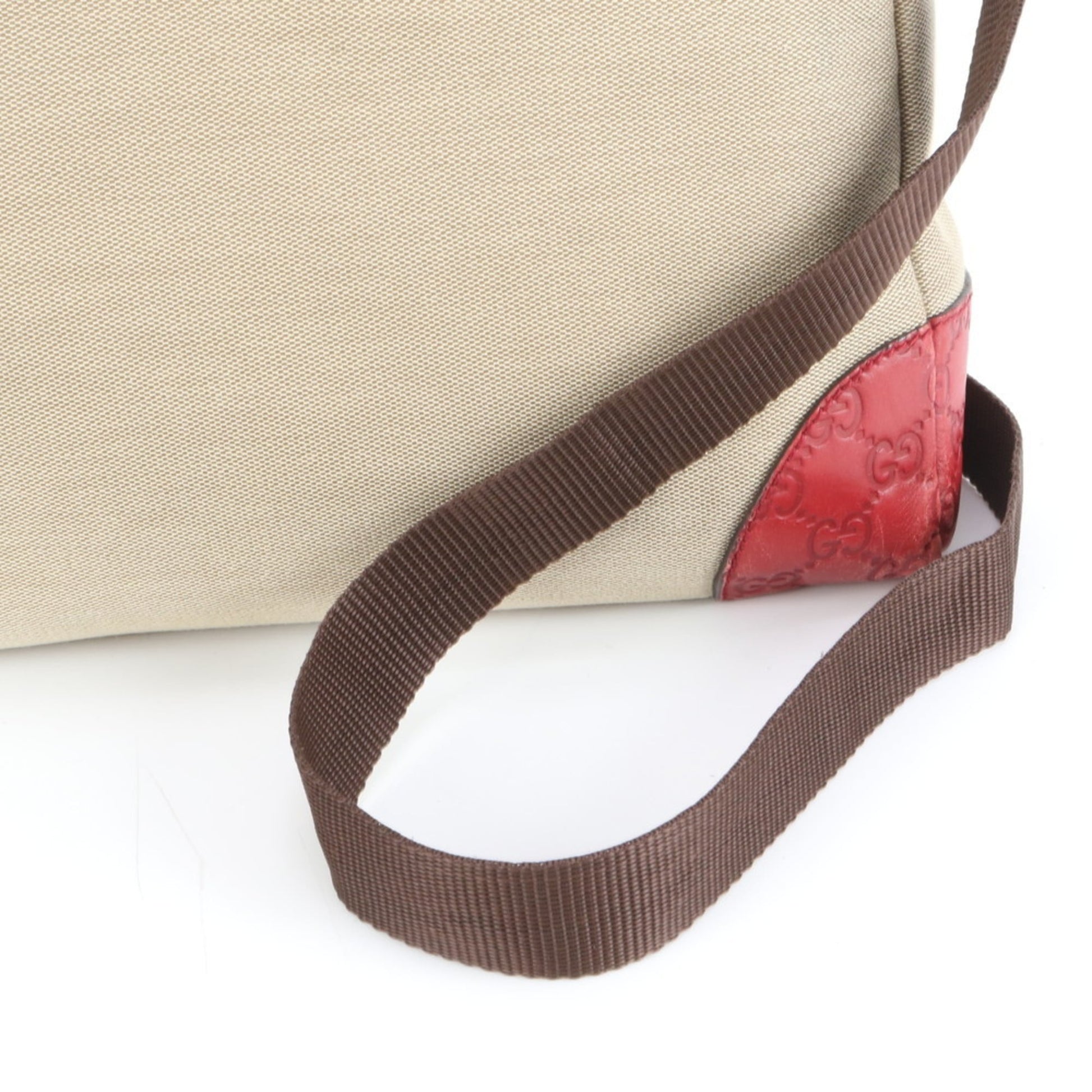 Gucci Brown Leather Canvas Shoulder Bag