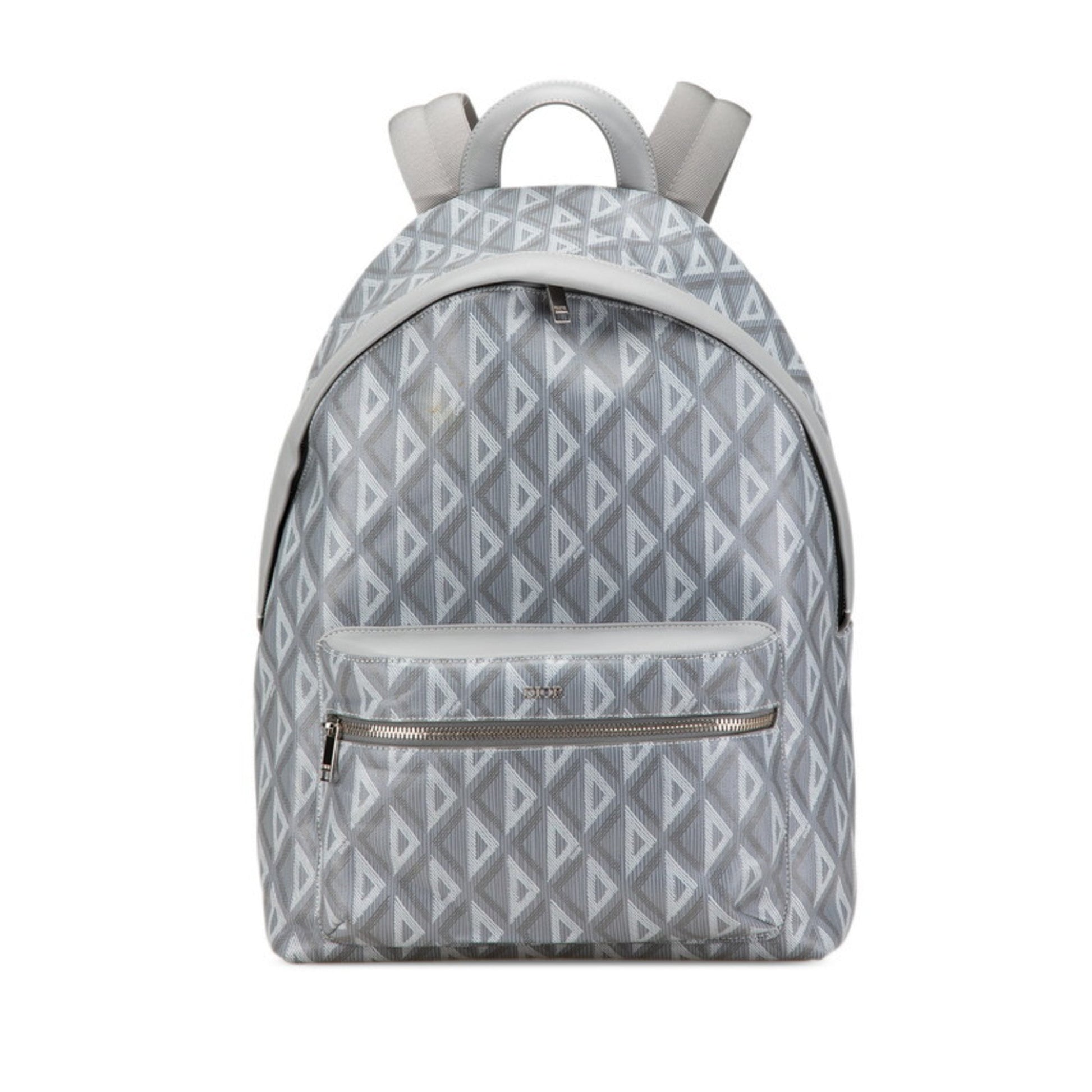 Dior Handbag Christian Pvc Backpack Leather Gray