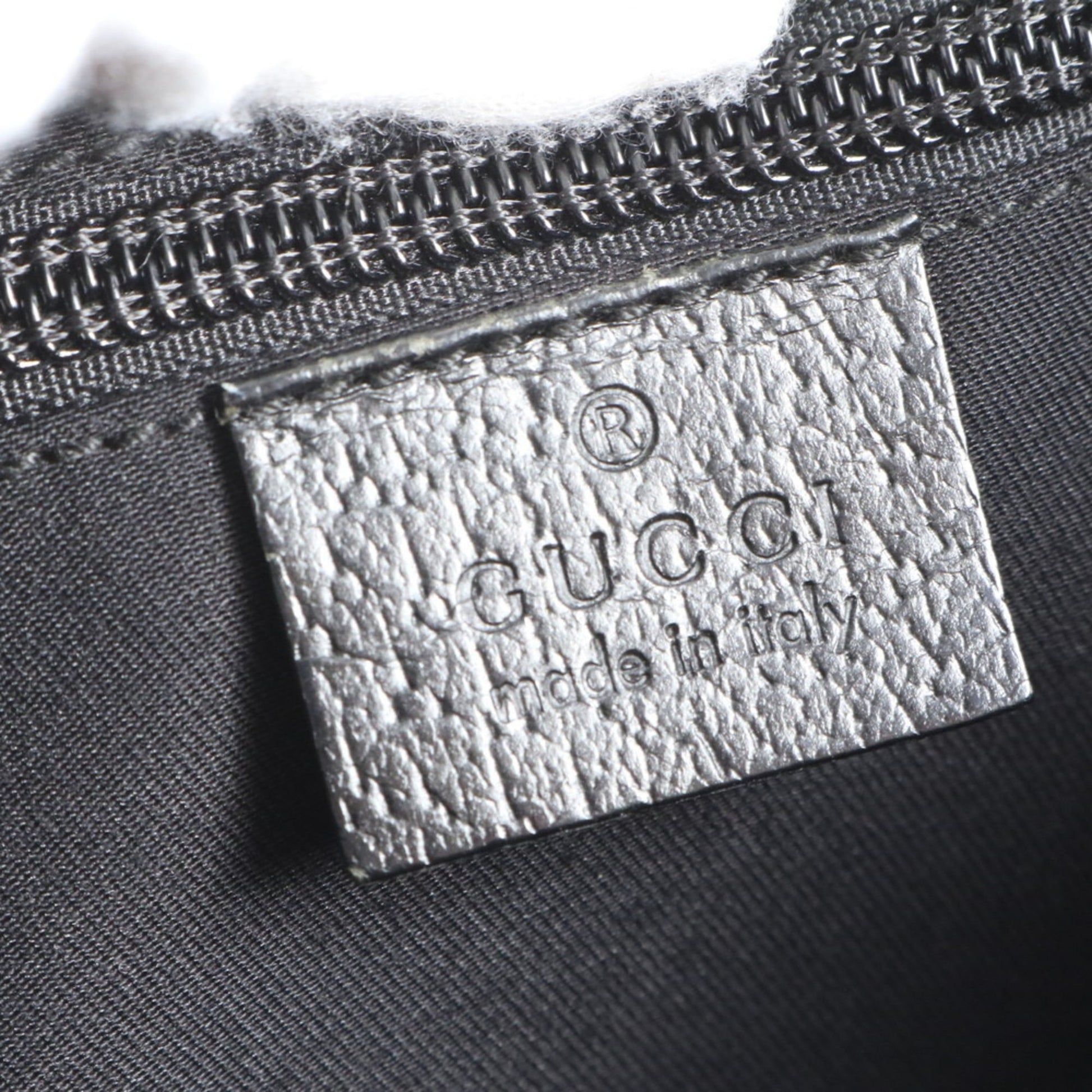 Gucci Black Leather Canvas Shoulder Bag