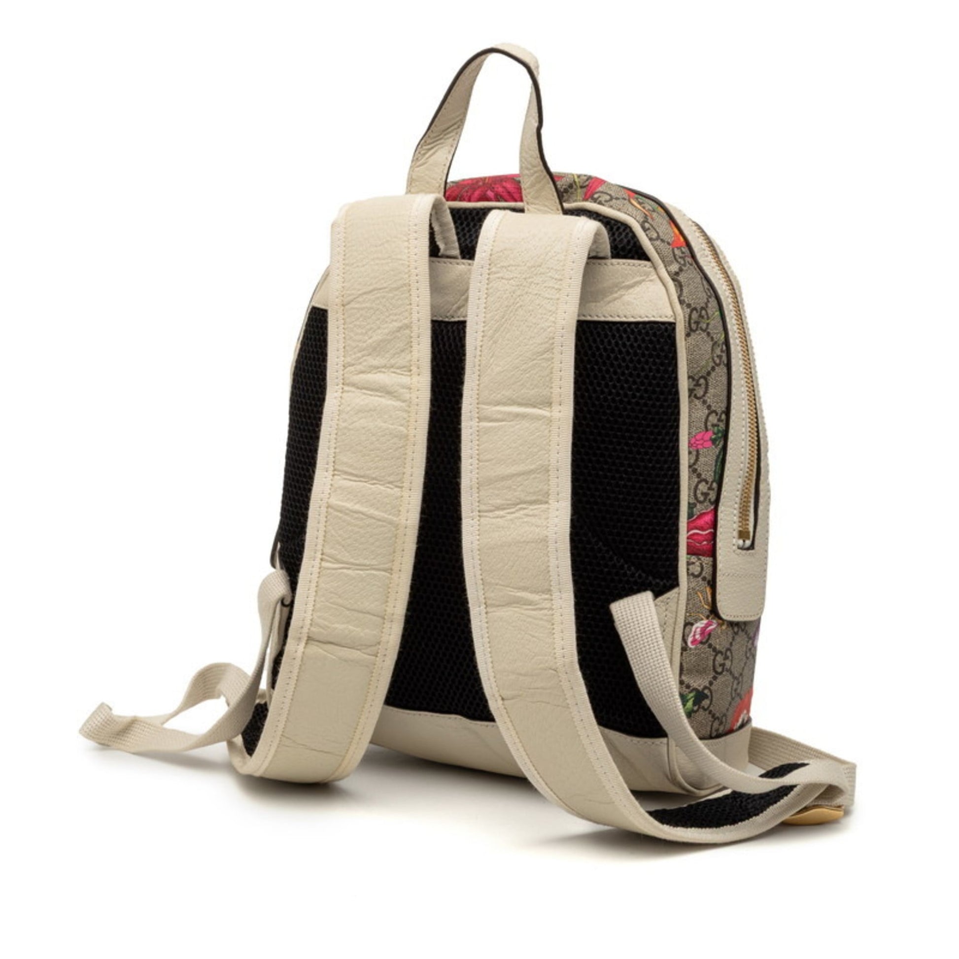 Gucci Beige Multi-Color Gg Supreme Pvc Leather Backpack