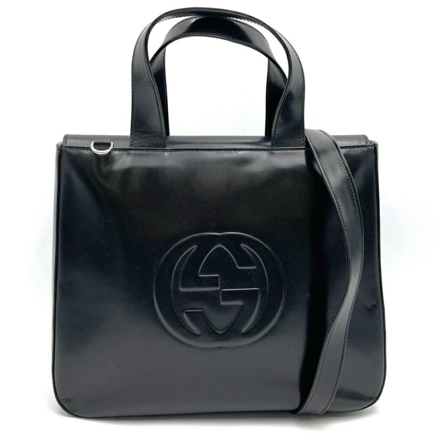 Gucci Black Leather Handbag Shoulder Bag