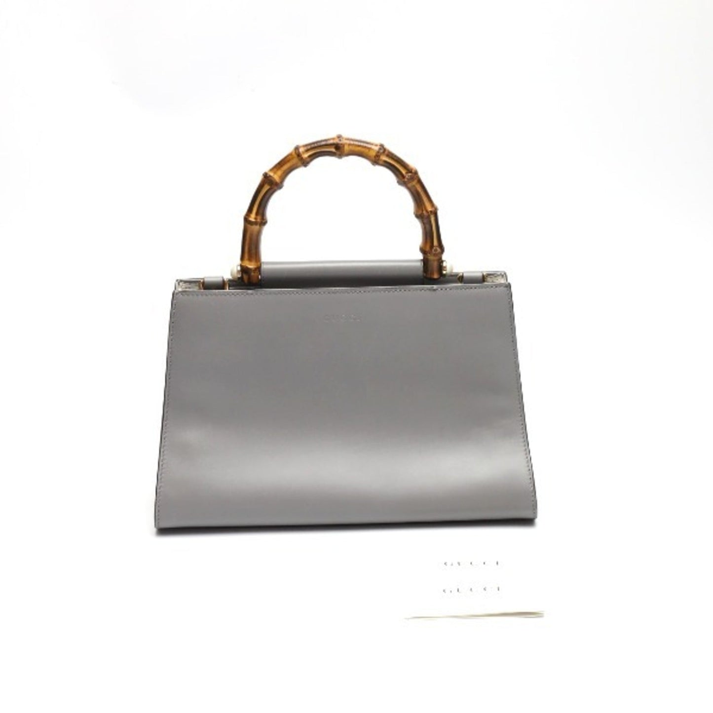 Gucci Gray Bamboo Handbag