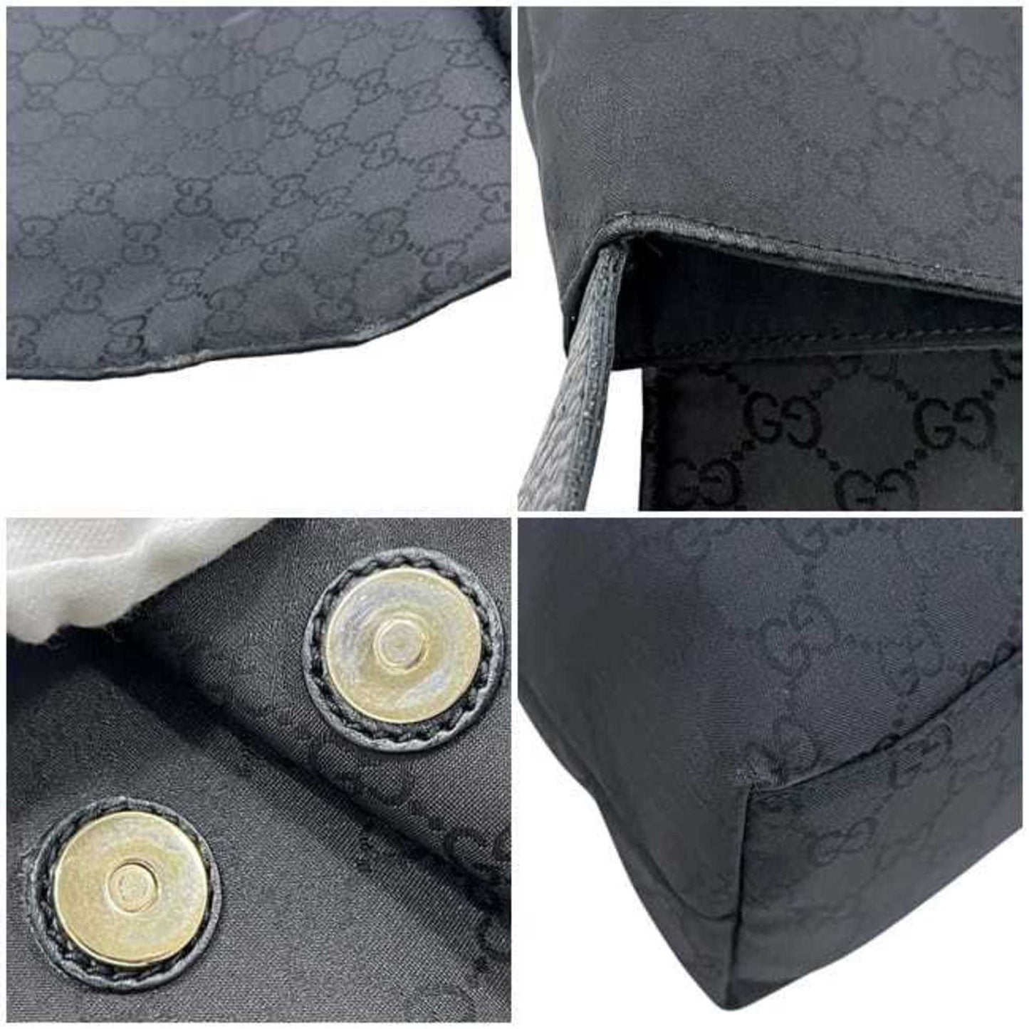 Gucci Black Nylon Leather Shoulder Bag