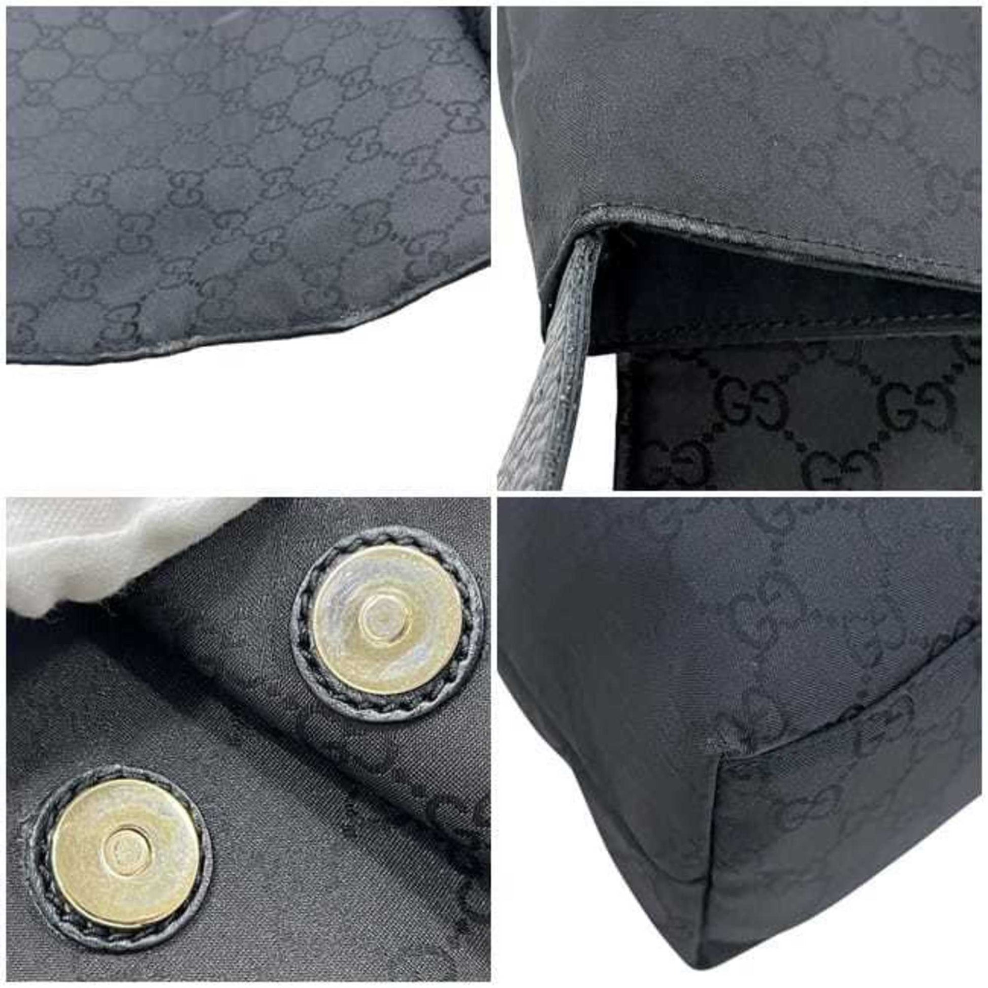 Gucci Black Nylon Leather Shoulder Bag