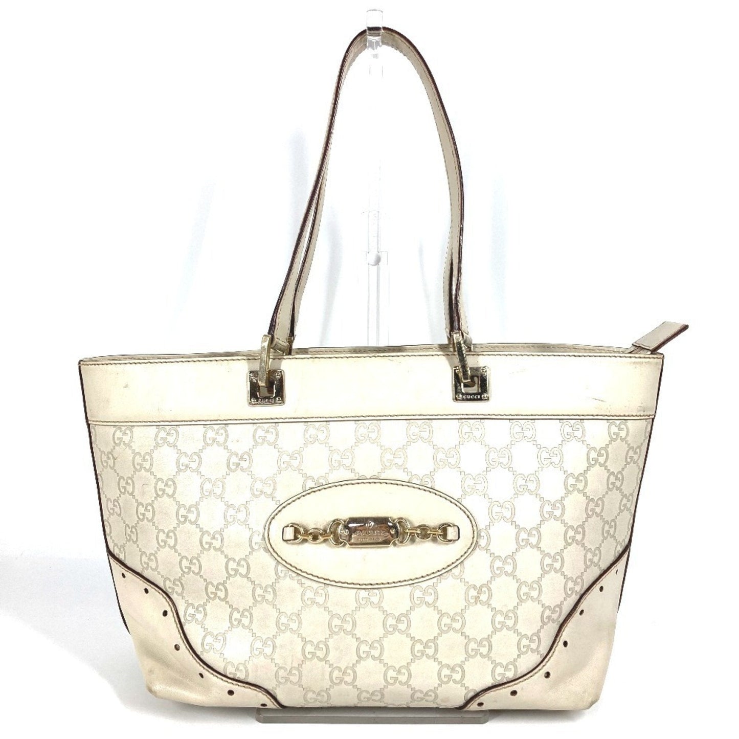 Gucci Off-White Leather Shoulder Bag Tote Bag