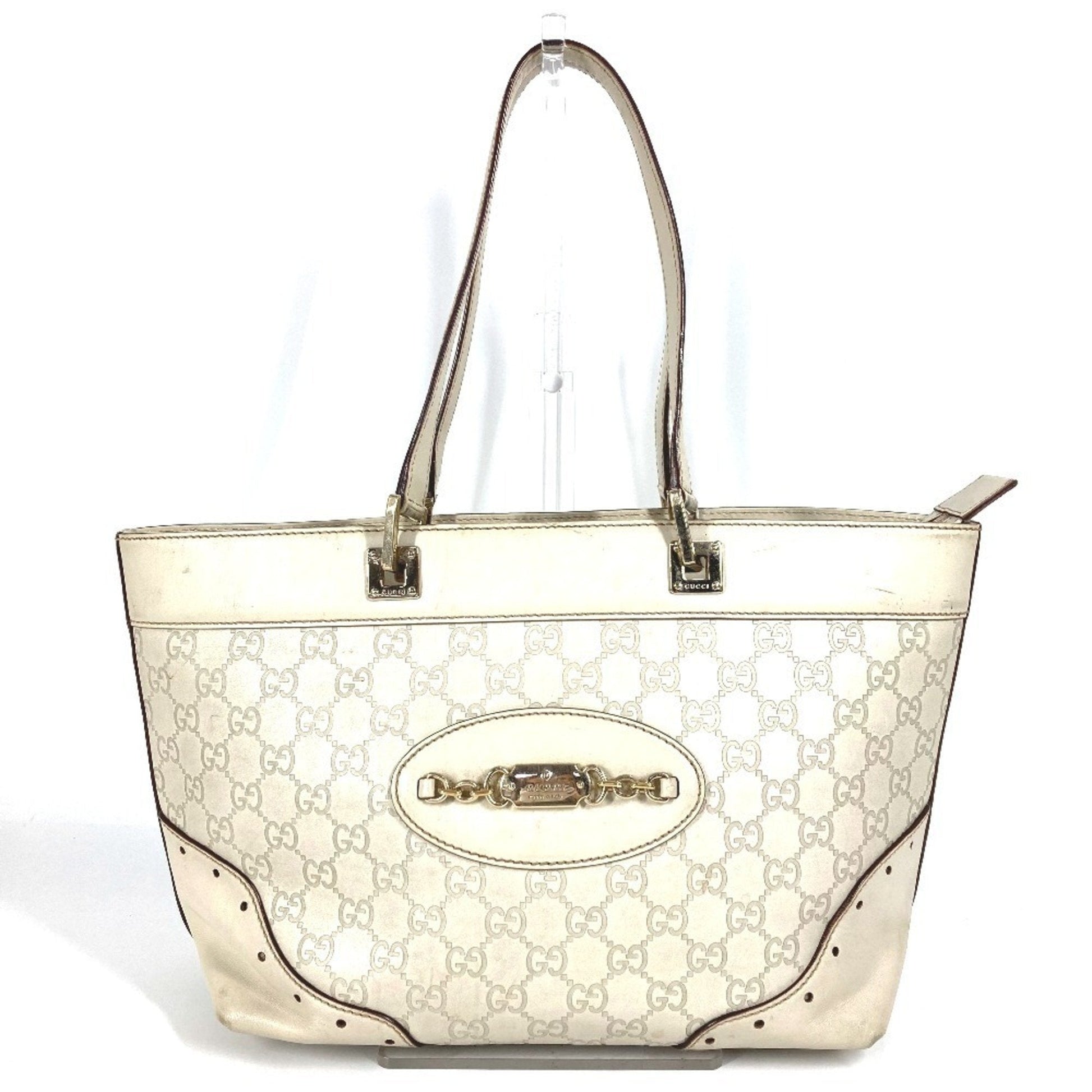 Gucci Off-White Leather Shoulder Bag Tote Bag