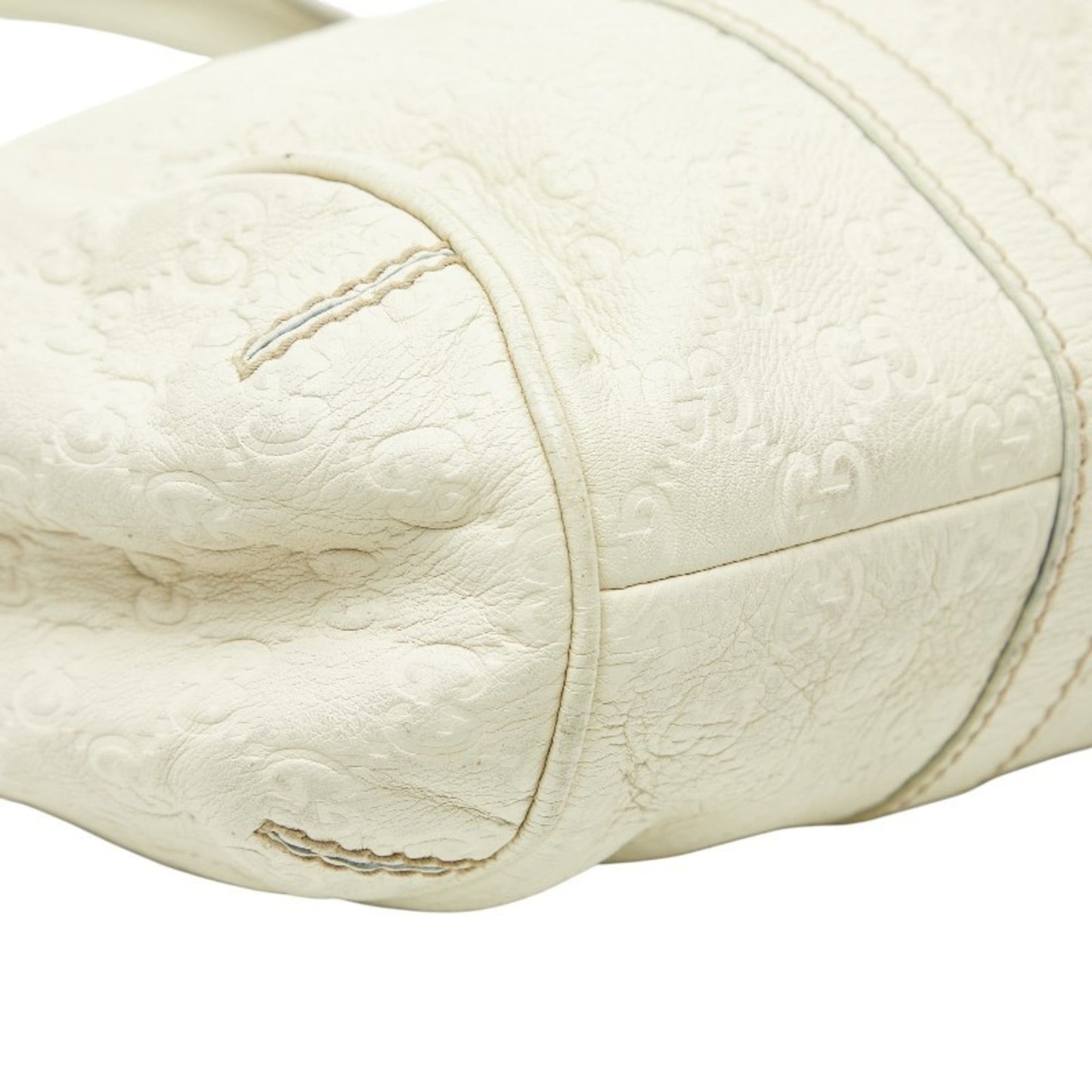 Gucci Ivory White Leather Handbag Tote Bag