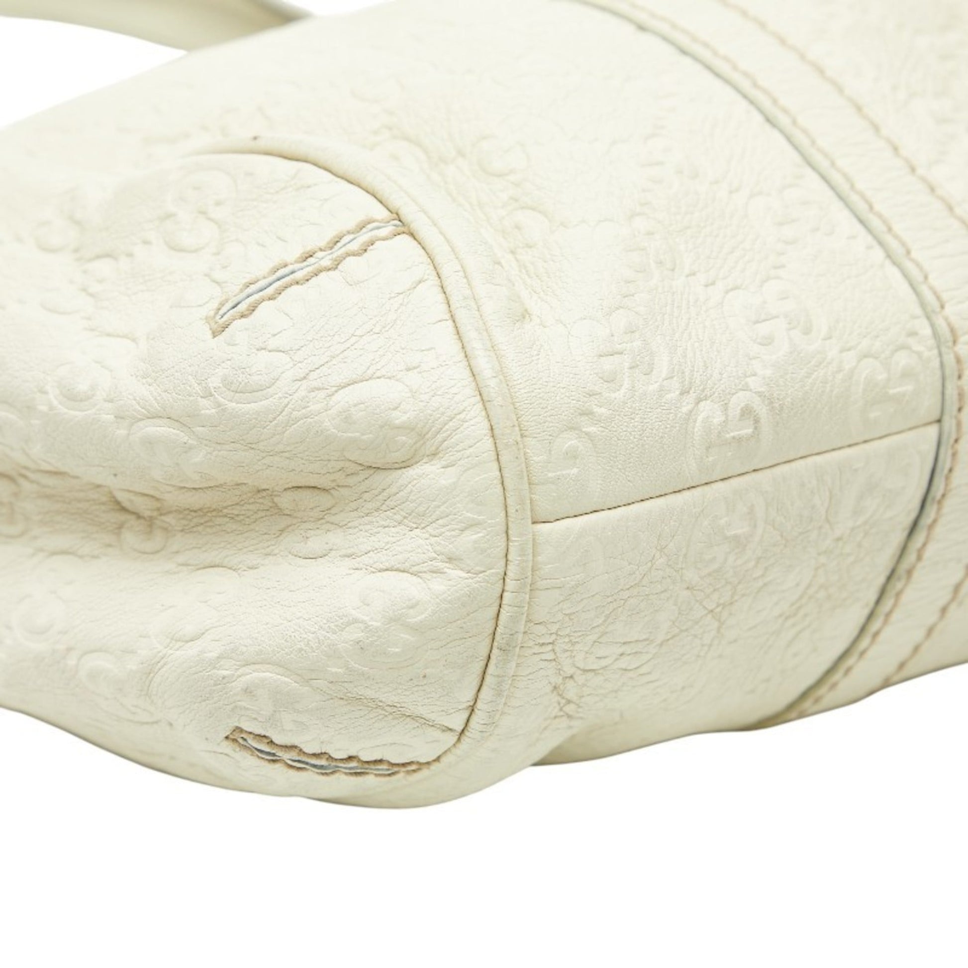 Gucci Ivory White Leather Handbag Tote Bag