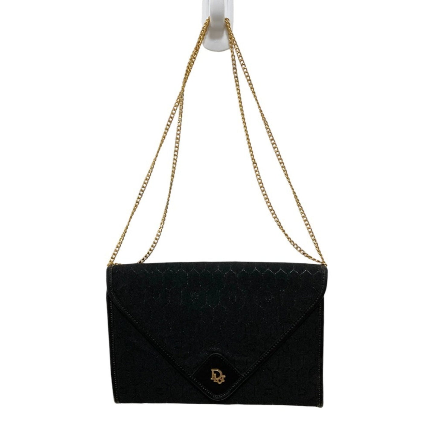 Dior Handbag Christian Shoulder Bag Canvas Black