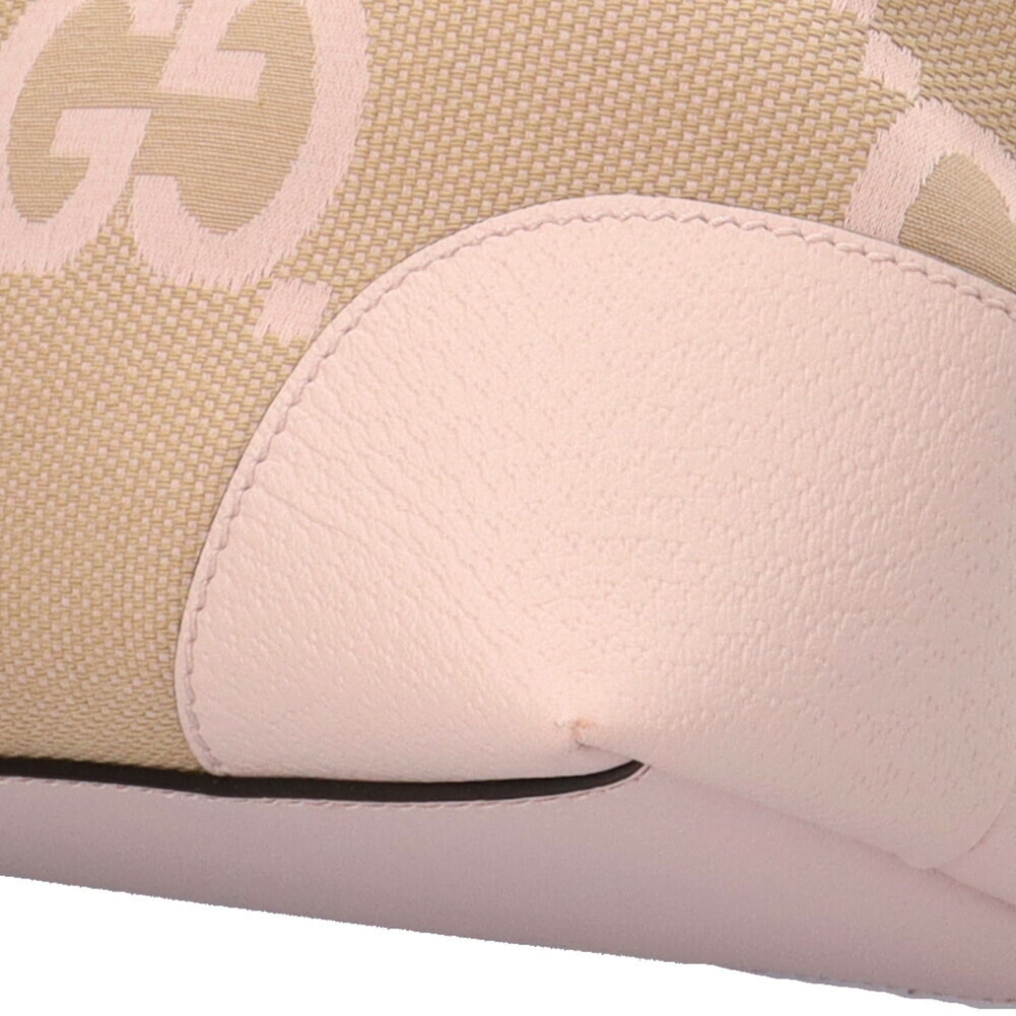Gucci Beige Pink Canvas Leather Tote Bag